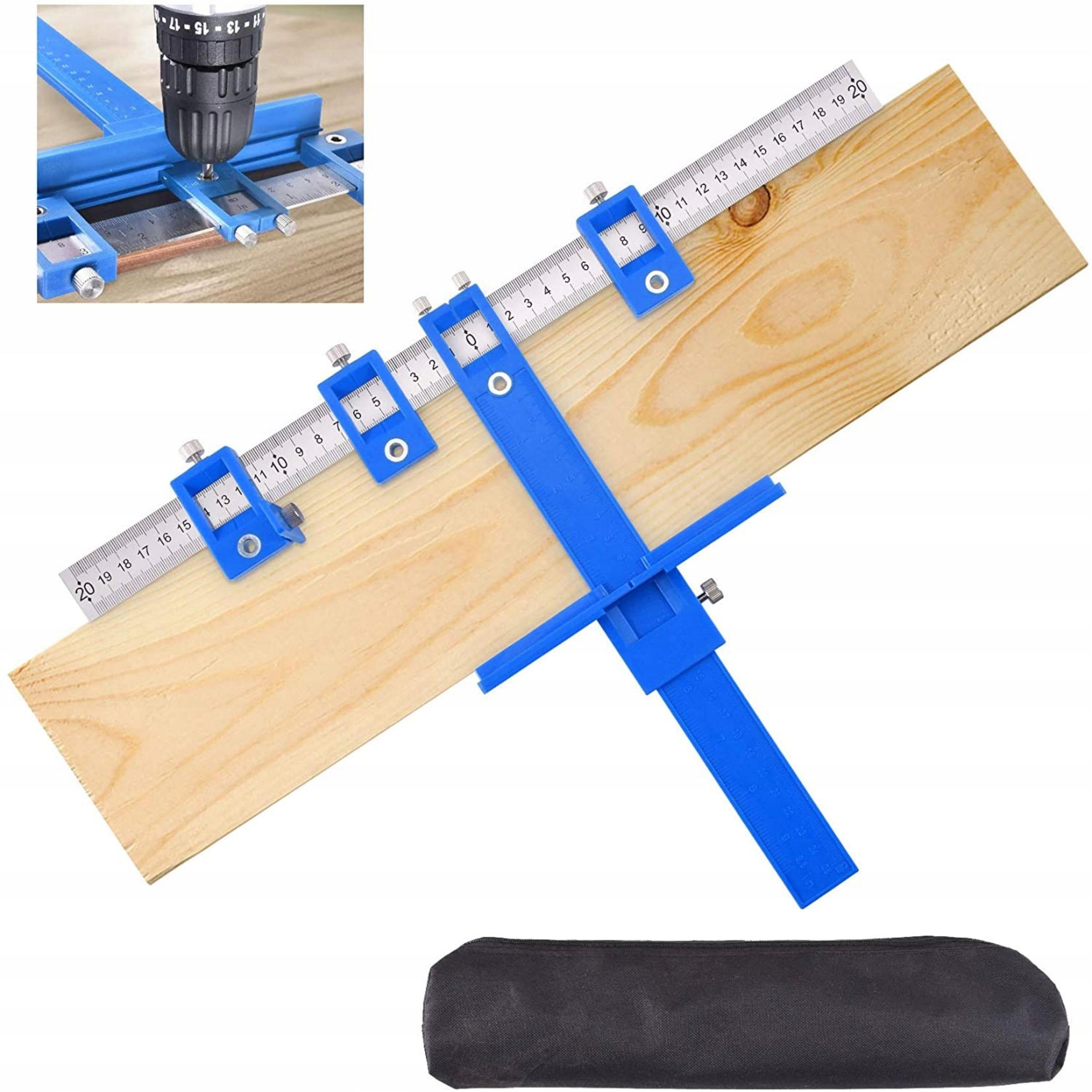CENTERING TEMPLATE CARPENTRY MARKER GUIDE FOR HOLES PATTERN +COVER Manufacturer code Szablon centrujący stolarki wzór do otworów