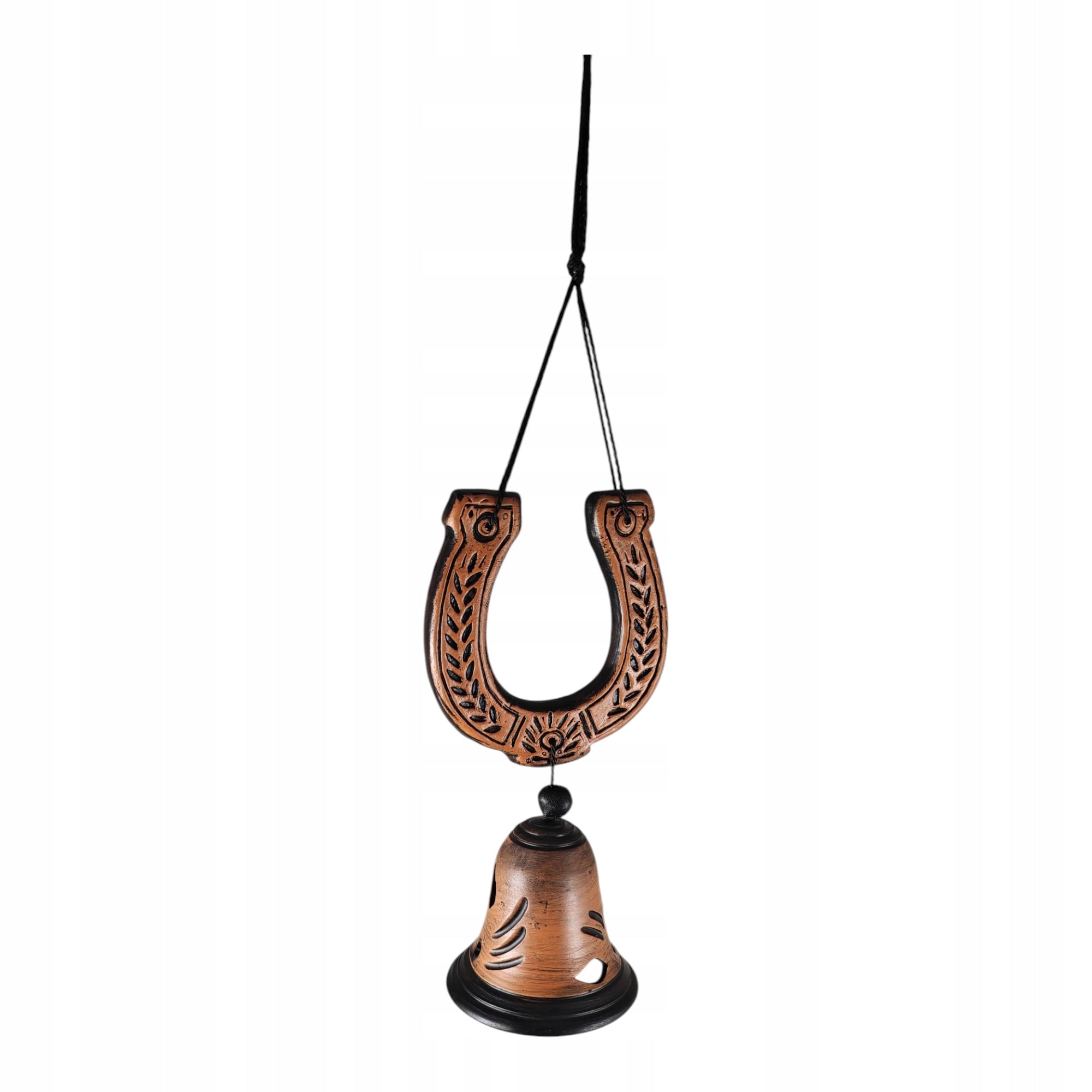 CERAMIC BELL BROWN HAND DECORATED bell + horseshoe 30 cm L45 EAN (GTIN) 5906333448531