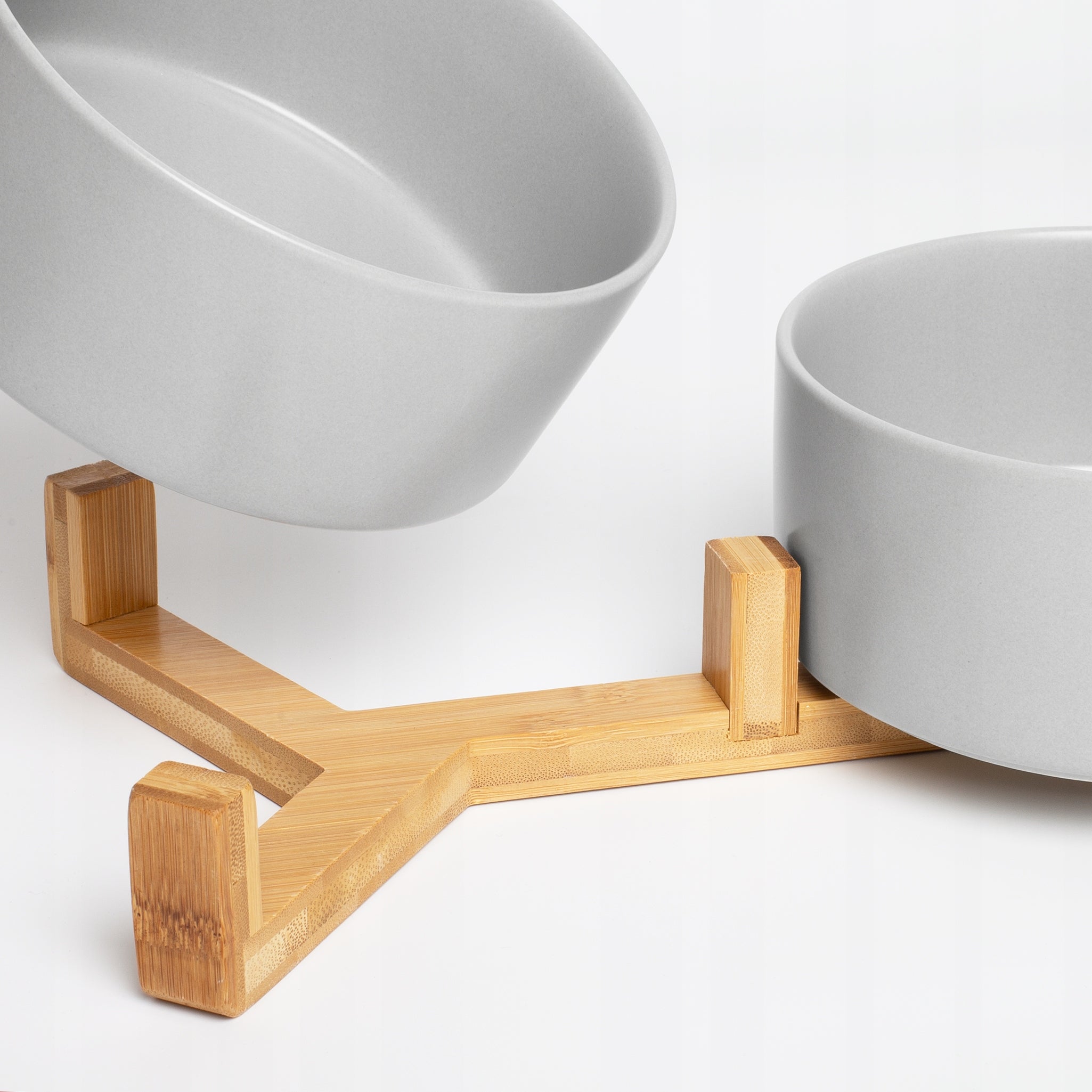 CERAMIC BOWL DOUBLE CAT DOG 2x850ml TWO CERAMIC BOWLS BASE Color gray
