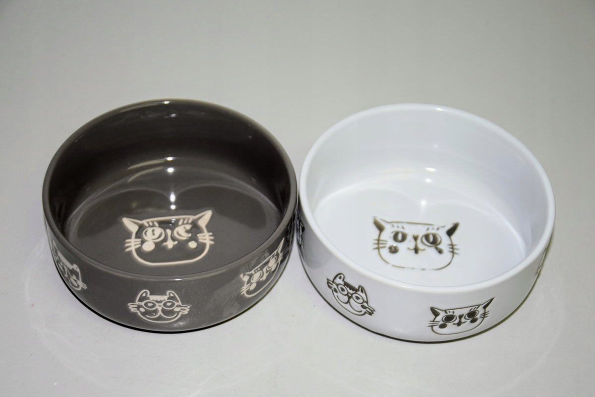 CERAMIC BOWL FOR CAT White Stylish 0,3l Diameter 12 cm
