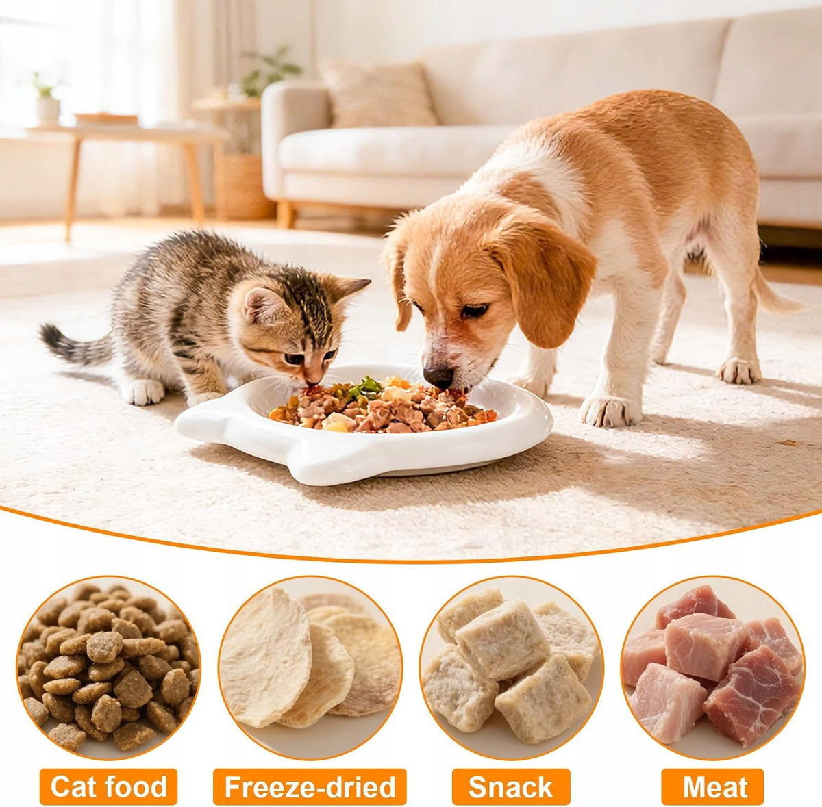 CERAMIC BOWL FOR CATS FLAT NON-SLIP 15,5CM Kind automatic feeder