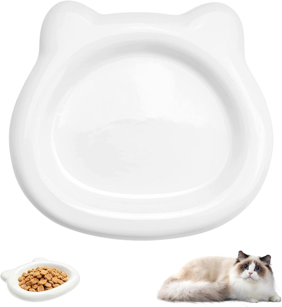 CERAMIC BOWL FOR CATS FLAT NON-SLIP 15,5CM