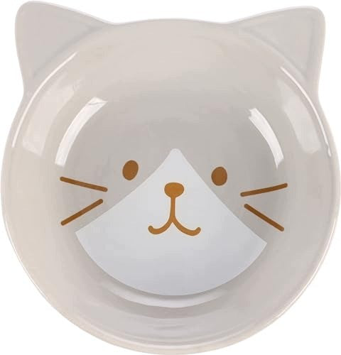 CERAMIC CAT FOOD BOWL GREY WATER 280 ML 13 5 X 4 CM Brand Flamingo
