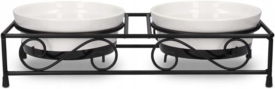 CERAMIC FOOD BOWLS ON DOG CAT STAND Brand Navaris