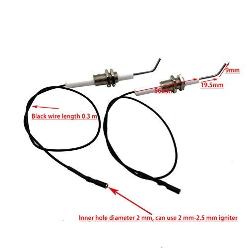 CERAMIC IGNITION ELECTRODES FOR GRILL CABLE 30 CM SET OF 2 STEEL Kind double bowl set