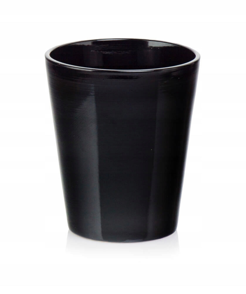 CERAMIC ORCHID FLOWER POT COVER 13cm, BLACK