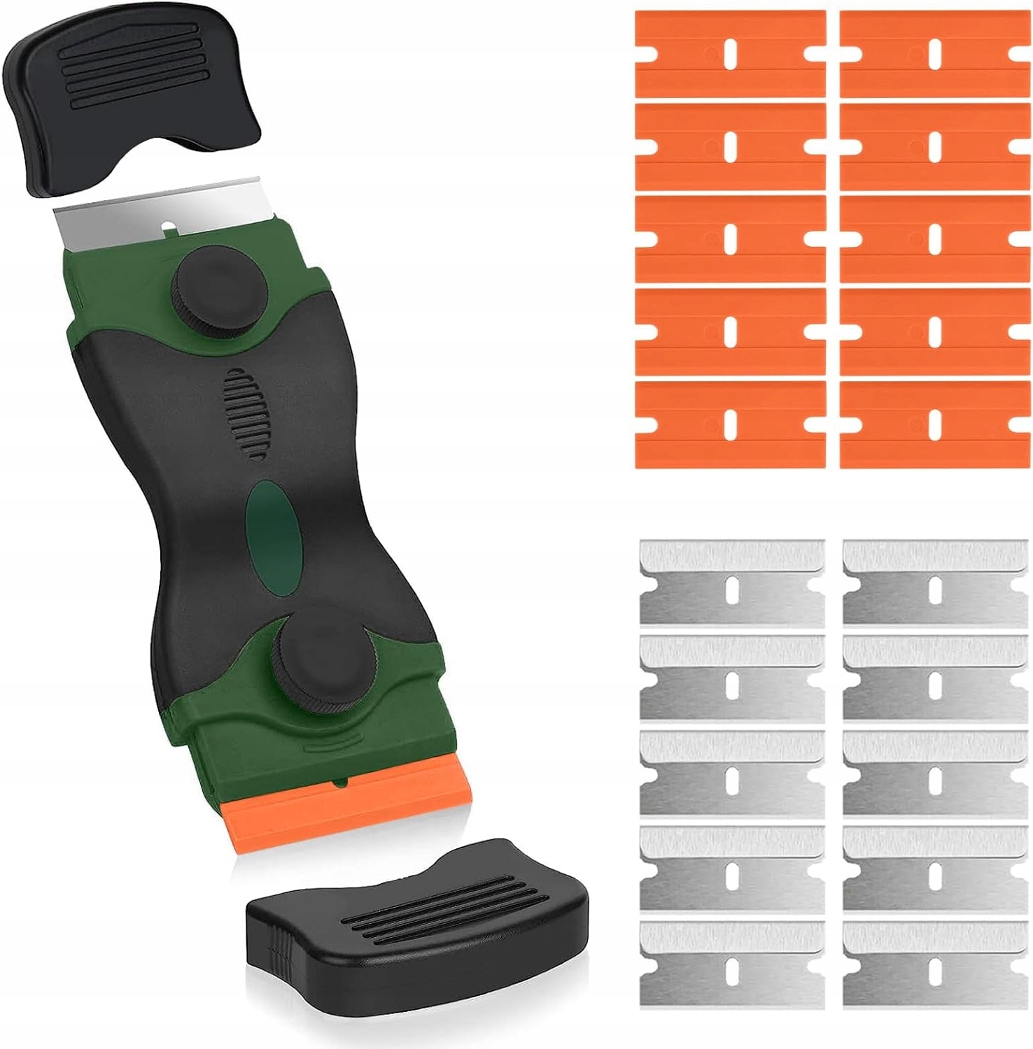 CERAMIC PLATE SCRAPER WITH TWO ENDS AND 20 STEEL BLADES