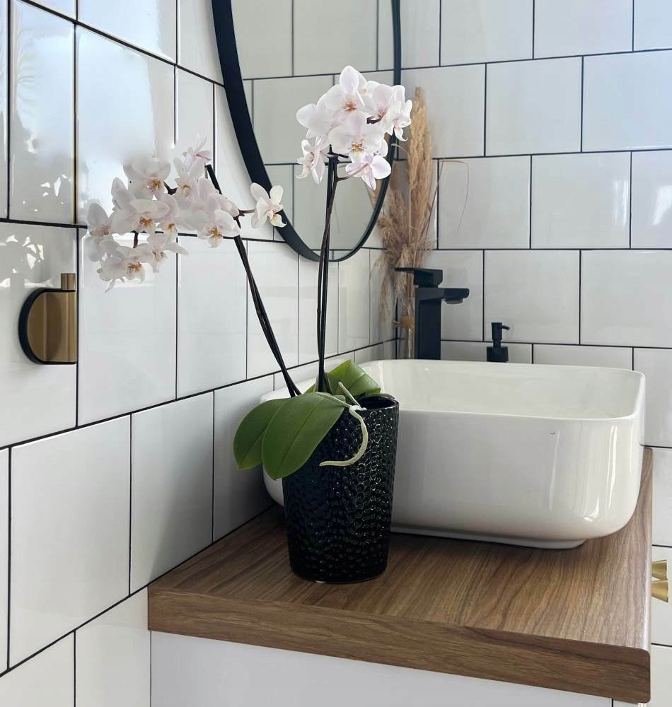 CERAMIC POT COVER ORCHID 13 x 15 cm BLACK Manufacturer code 05.316.13