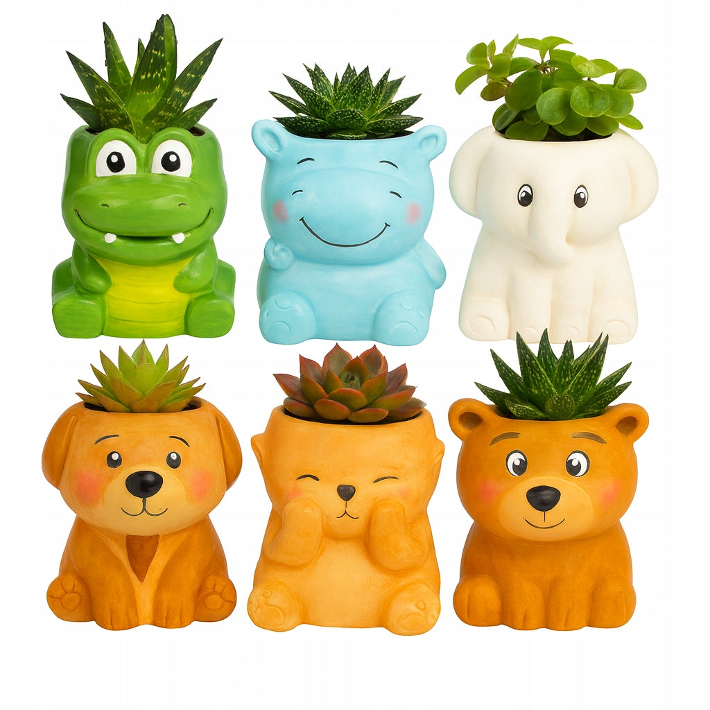 CERAMIC POTS FOR SUCCULENTS CACTI FLOWERS FOR PAINTING SET OF 6 EAN (GTIN) 5903760490089