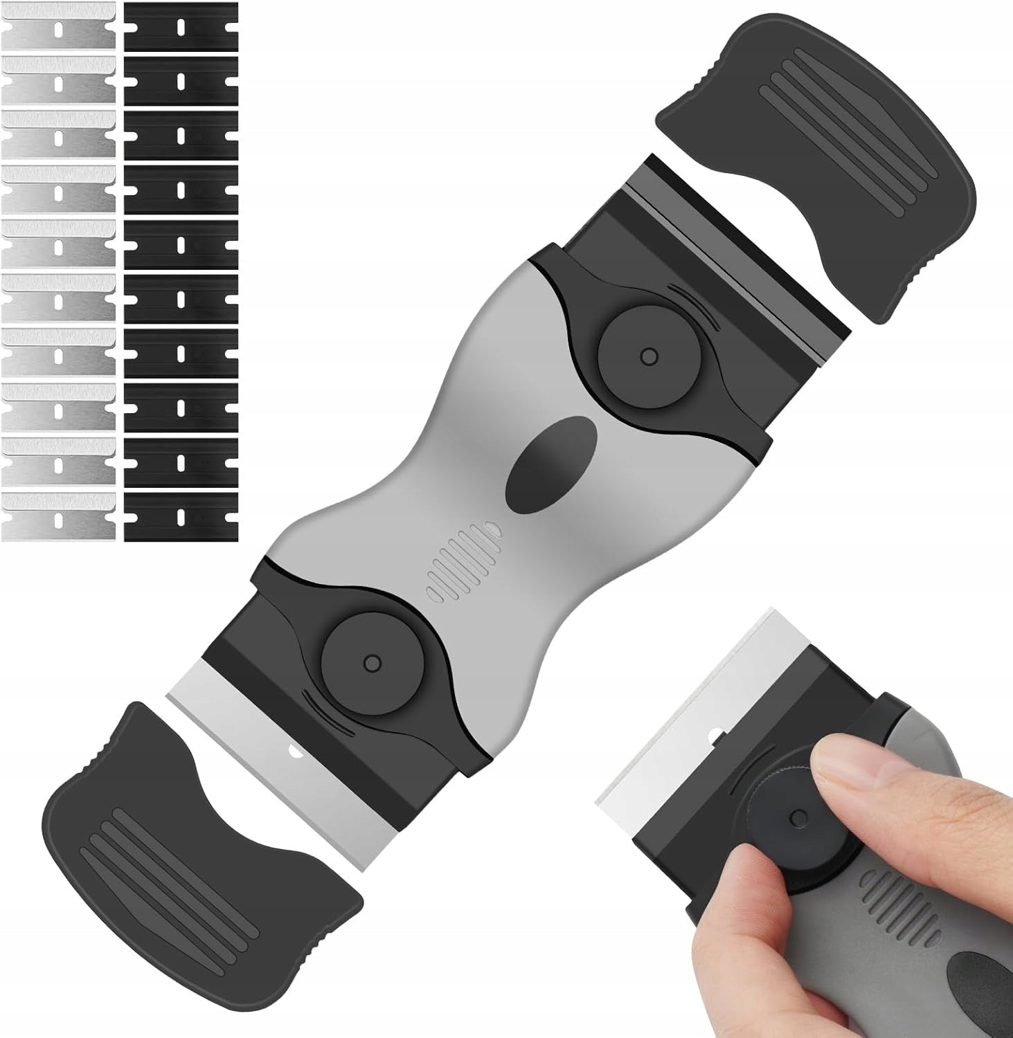 CERAMIC SCRAPER WITH STAINLESS STEEL BLADES | OVEN KITCHEN PLATES Manufacturer code 0633731781568
