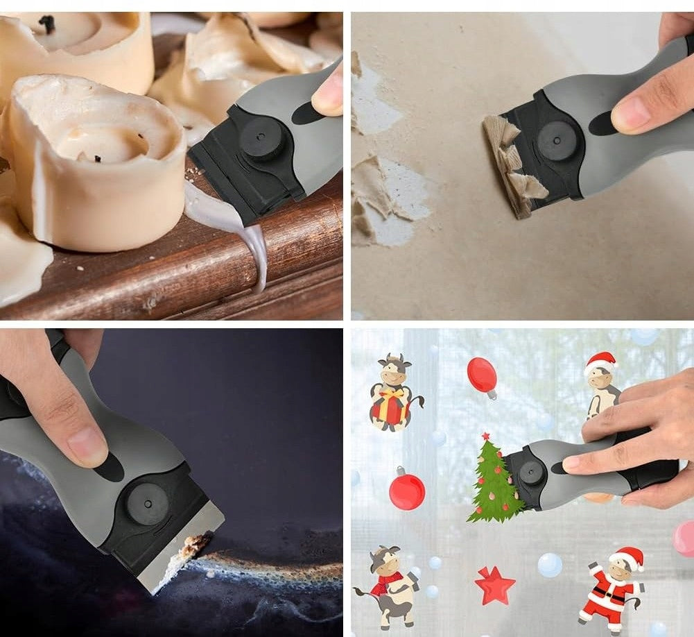 CERAMIC SCRAPER WITH STAINLESS STEEL BLADES | OVEN KITCHEN PLATES Packaging status original