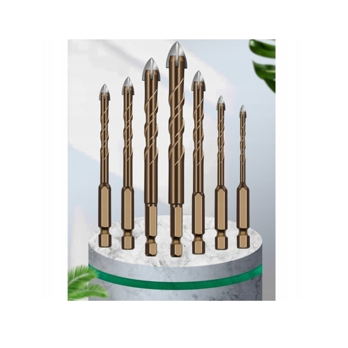 CERAMIC TILE GLASS DRILL BIT SET 7PCS 3-12MM Product weight with unit packaging 0.16 kg
