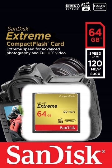CF Card 64GB Extreme 120MB/s UDMA7 SanDisk /80045610 Manufacturer SanDisk