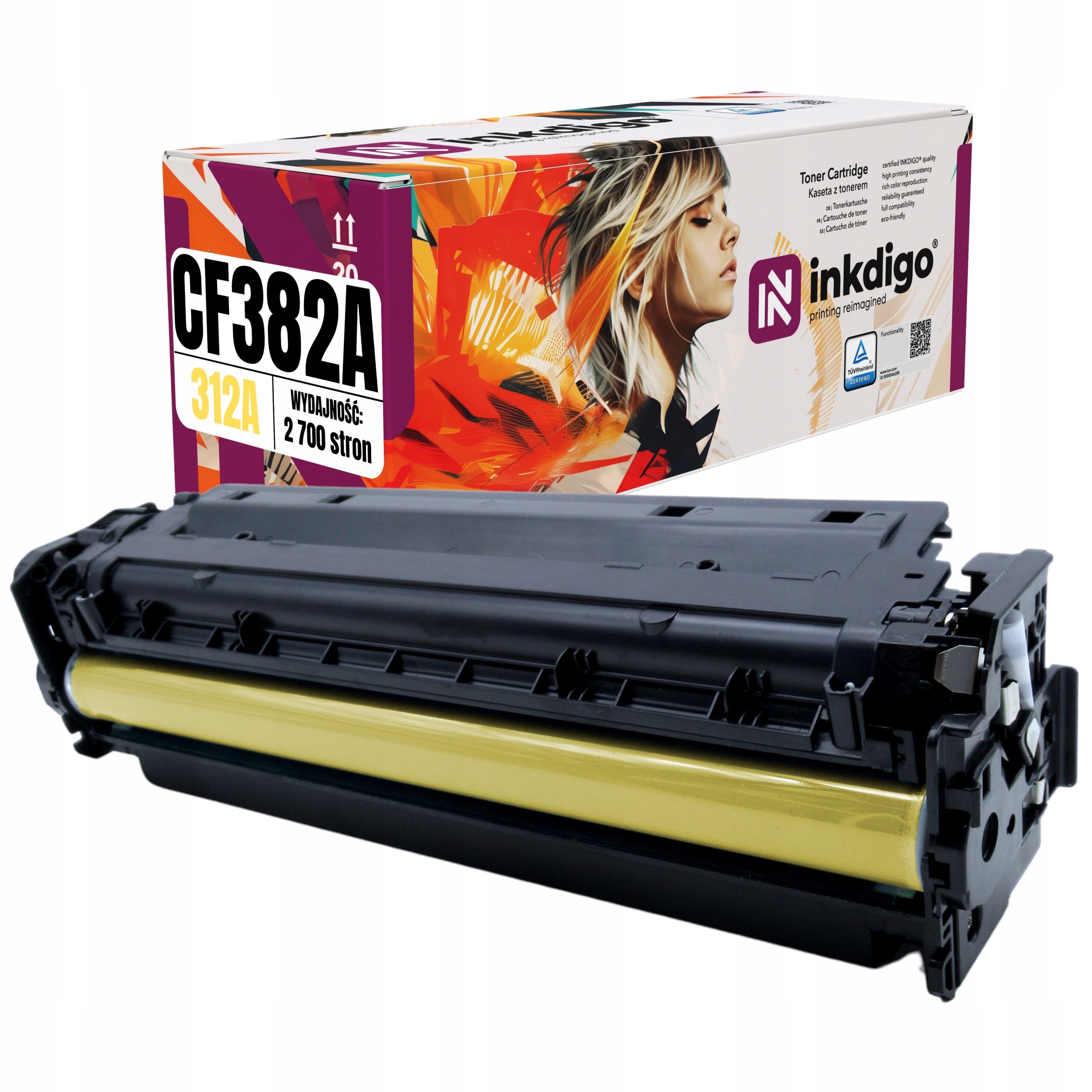 CF382A Toner Cartridge 312A Replacement for HP Color LaserJet Pro MFP M476 dn/dw/nw