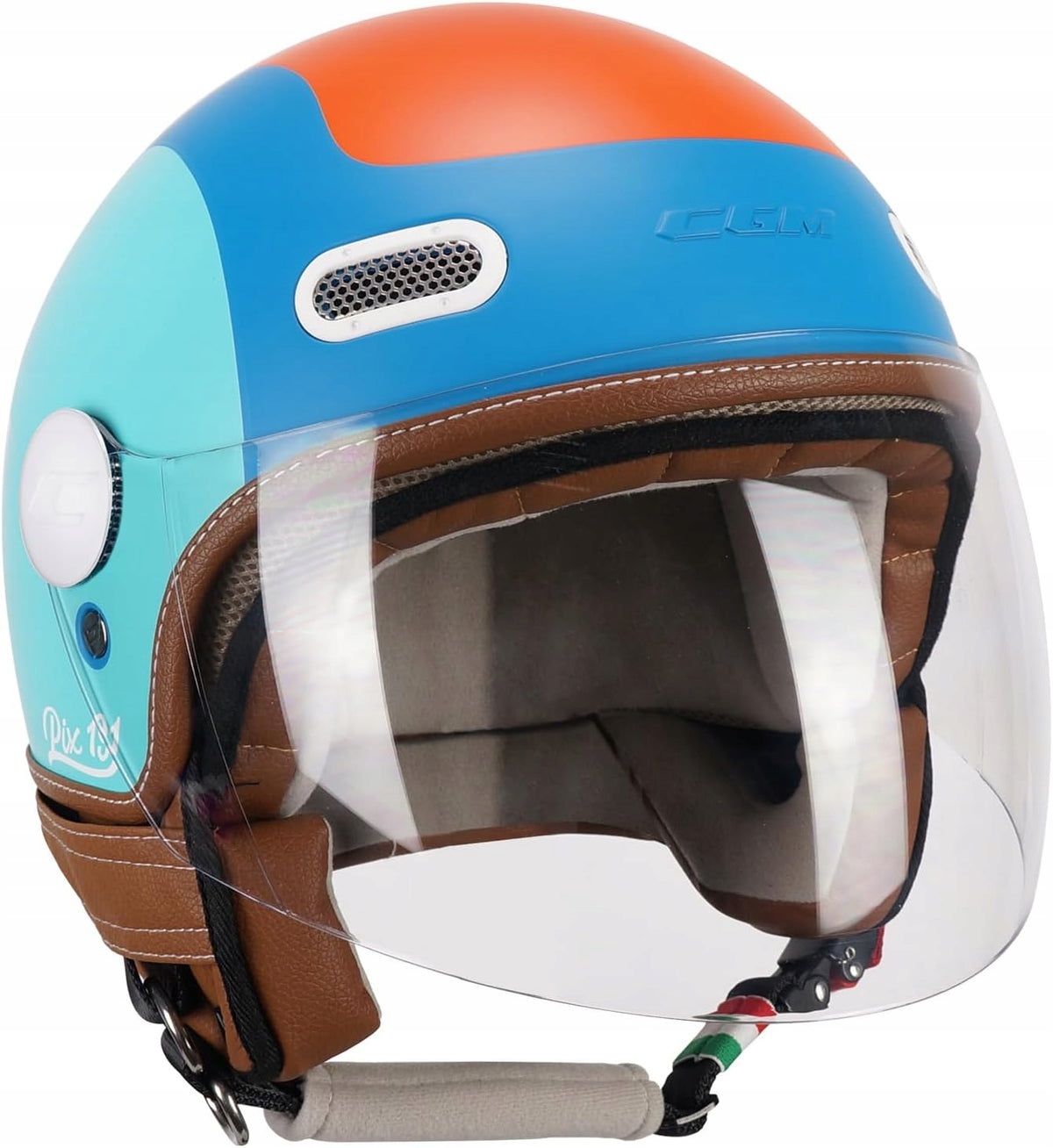 CGM Helmet Jet 191G PIX SPRINT Celeste Arancione L ECE 22.06 Manufacturer's catalog number 191G-ALA-26