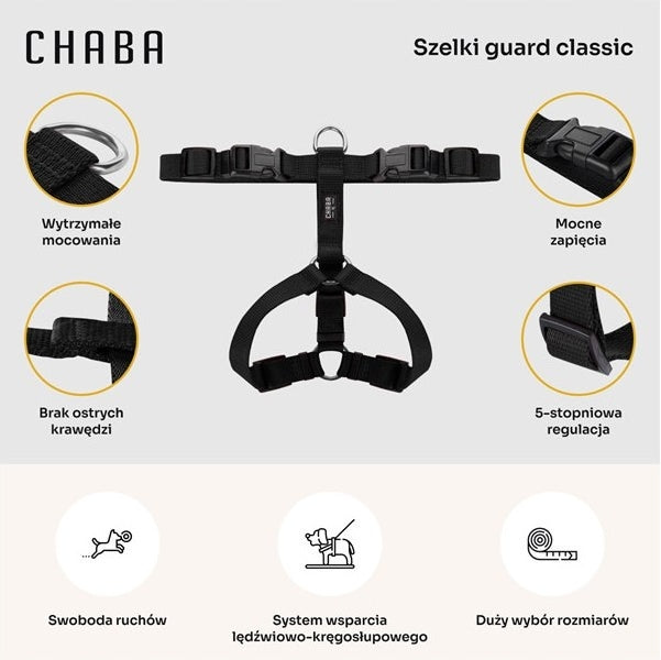 CHABA Harness Guard S 1,6cm black Product weight with unit packaging 0.056 kg