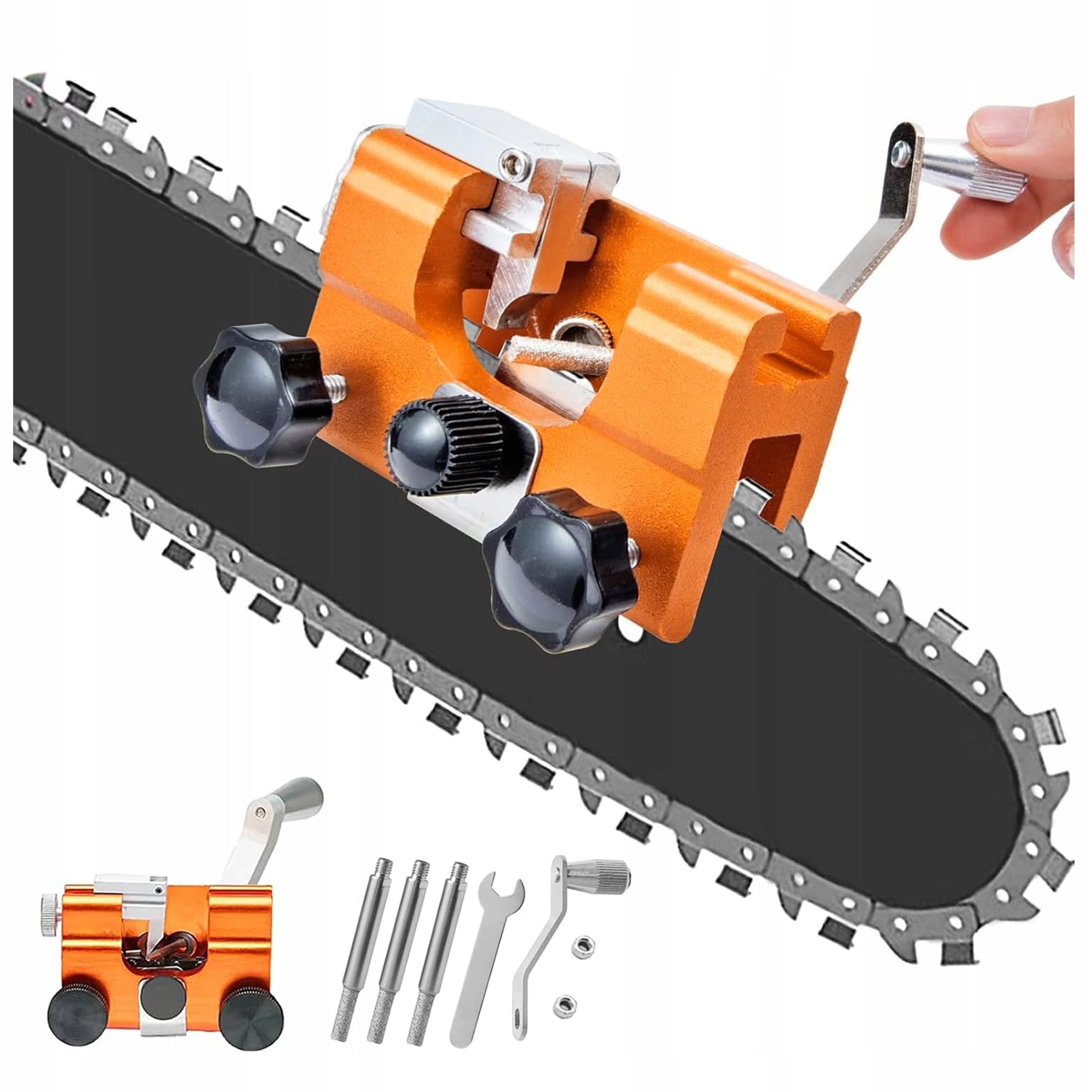 CHAIN SHARPENER CHAINSAW MANUAL SAW SET OF 3 WHETSTONE BLADES