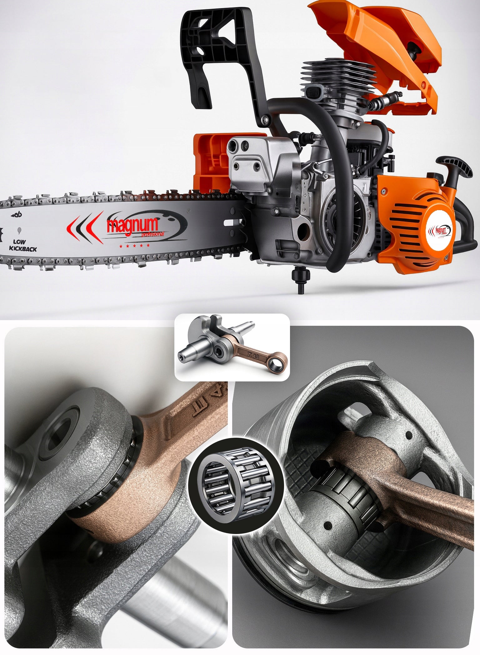 CHAINSAW 5,2km 58cm3 2x chains/wire/ XXL oil Brand Magnum