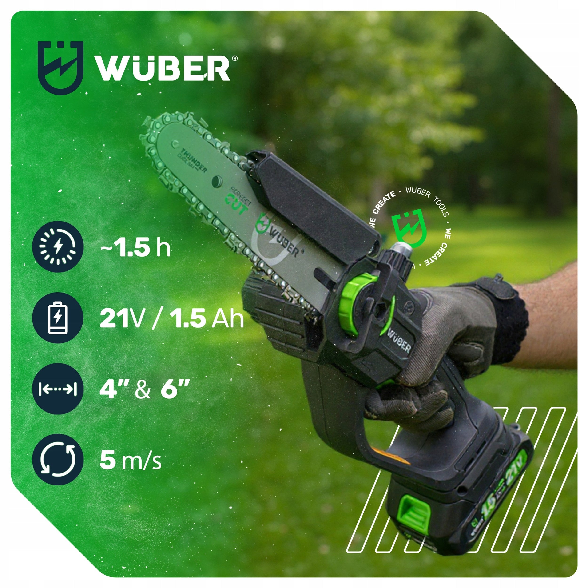 CHAINSAW BRANCH MINI CORDLESS SAW FOR BRANCH 2 AKU WUBER Brand Wuber