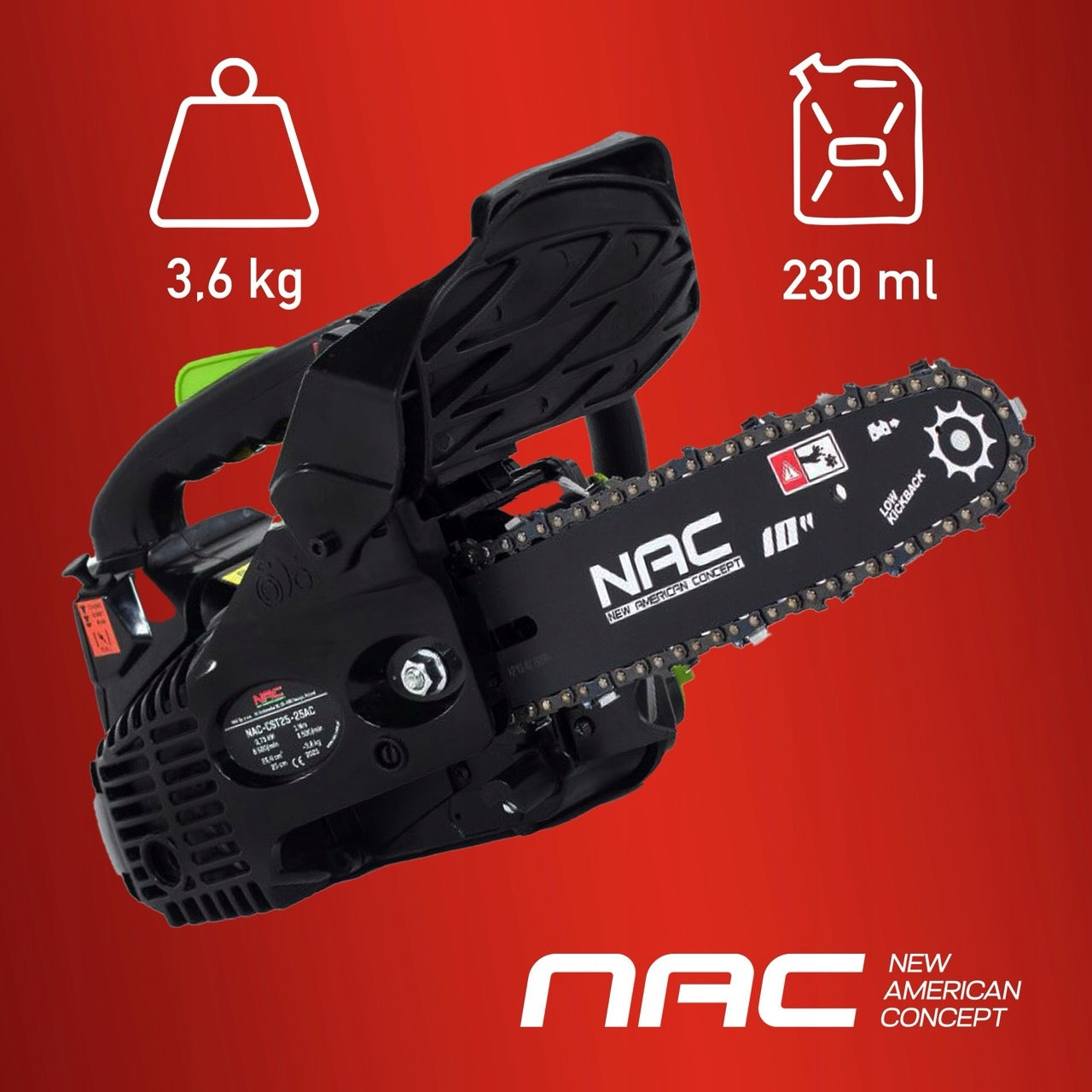 CHAINSAW BRANCH NAC 25,4CC 25CM LIGHT STRONG Series CST