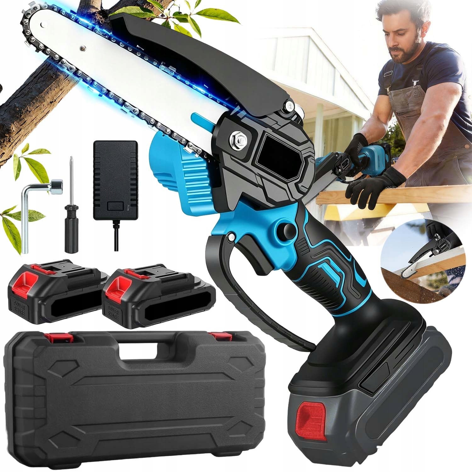 CHAINSAW CORDLESS ELECTRIC BRANCH SAW 6" 3 X AKU 21V
