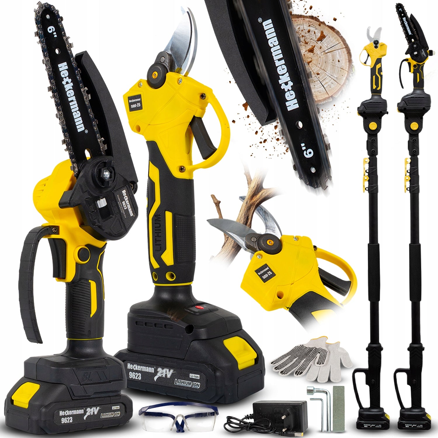 CHAINSAW + CORDLESS PRUNER BRANCH 2xAKU + BOOM 200 CM
