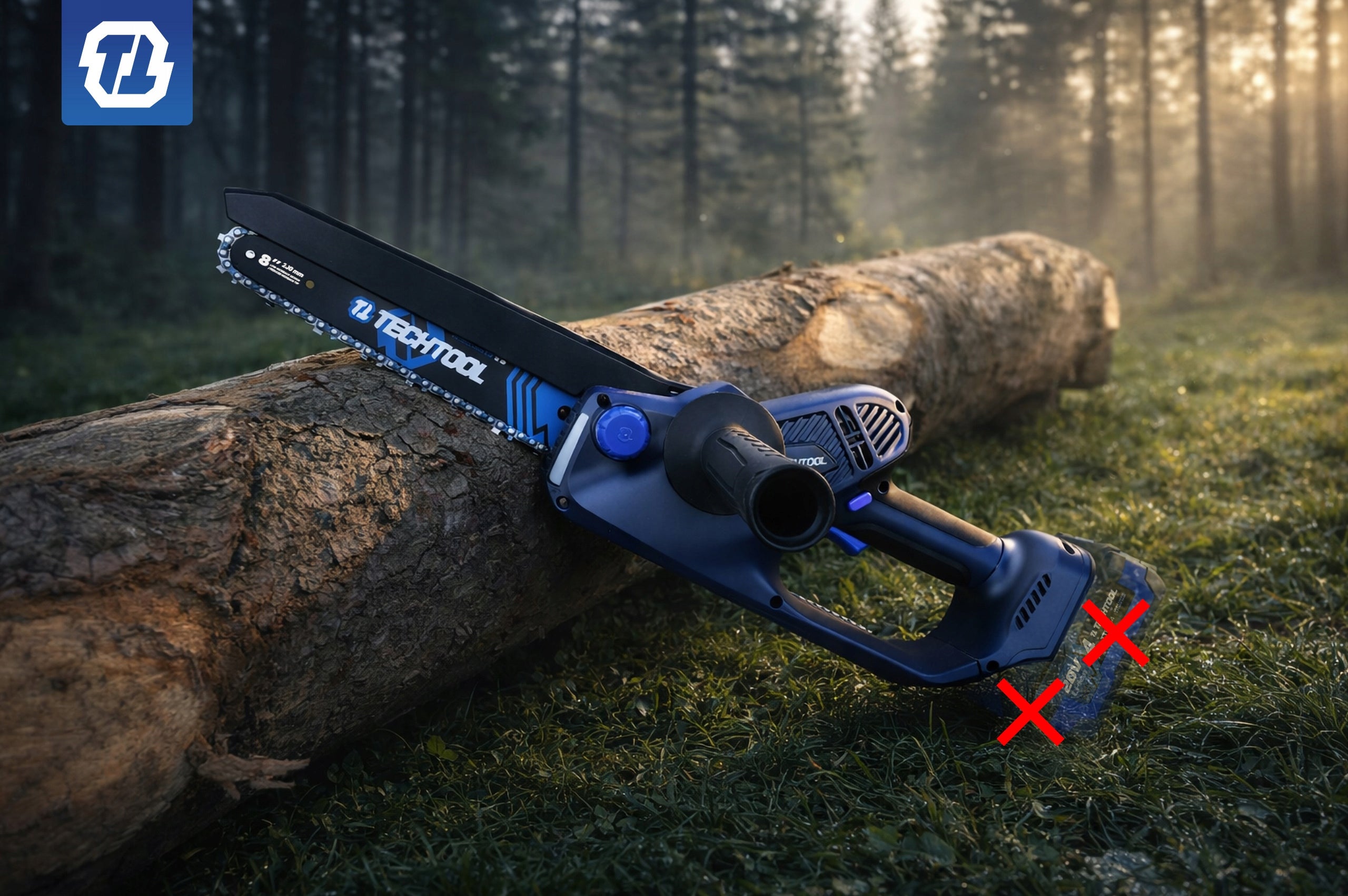 CHAINSAW CORDLESS SAW 8" BRANCH SUITCASE TECHTOOL Number of batteries brak akumulatora