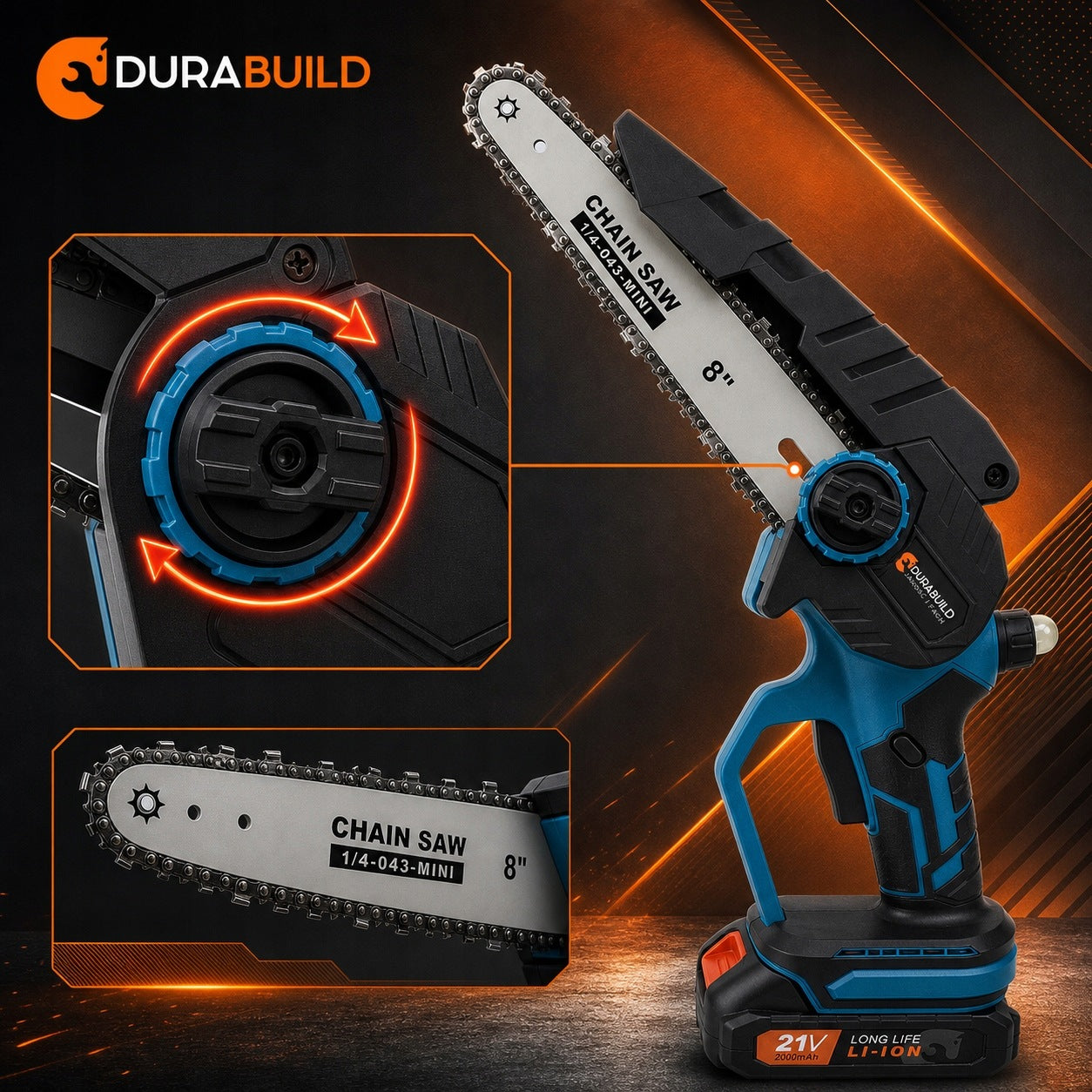 CHAINSAW CORDLESS SAW 8" BRUSHLESS 2xAKU Packaging status original