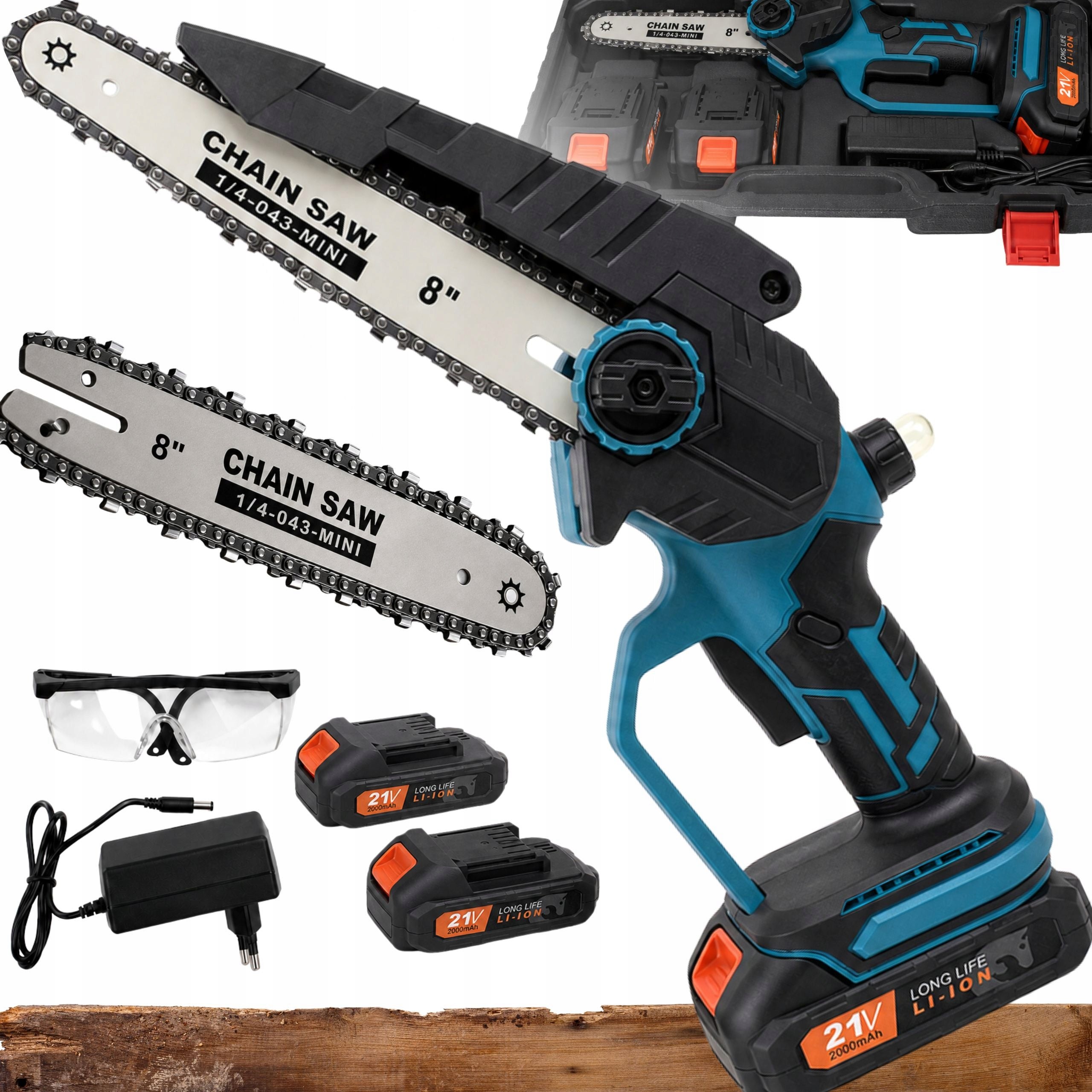 CHAINSAW CORDLESS SAW 8" BRUSHLESS 2xAKU