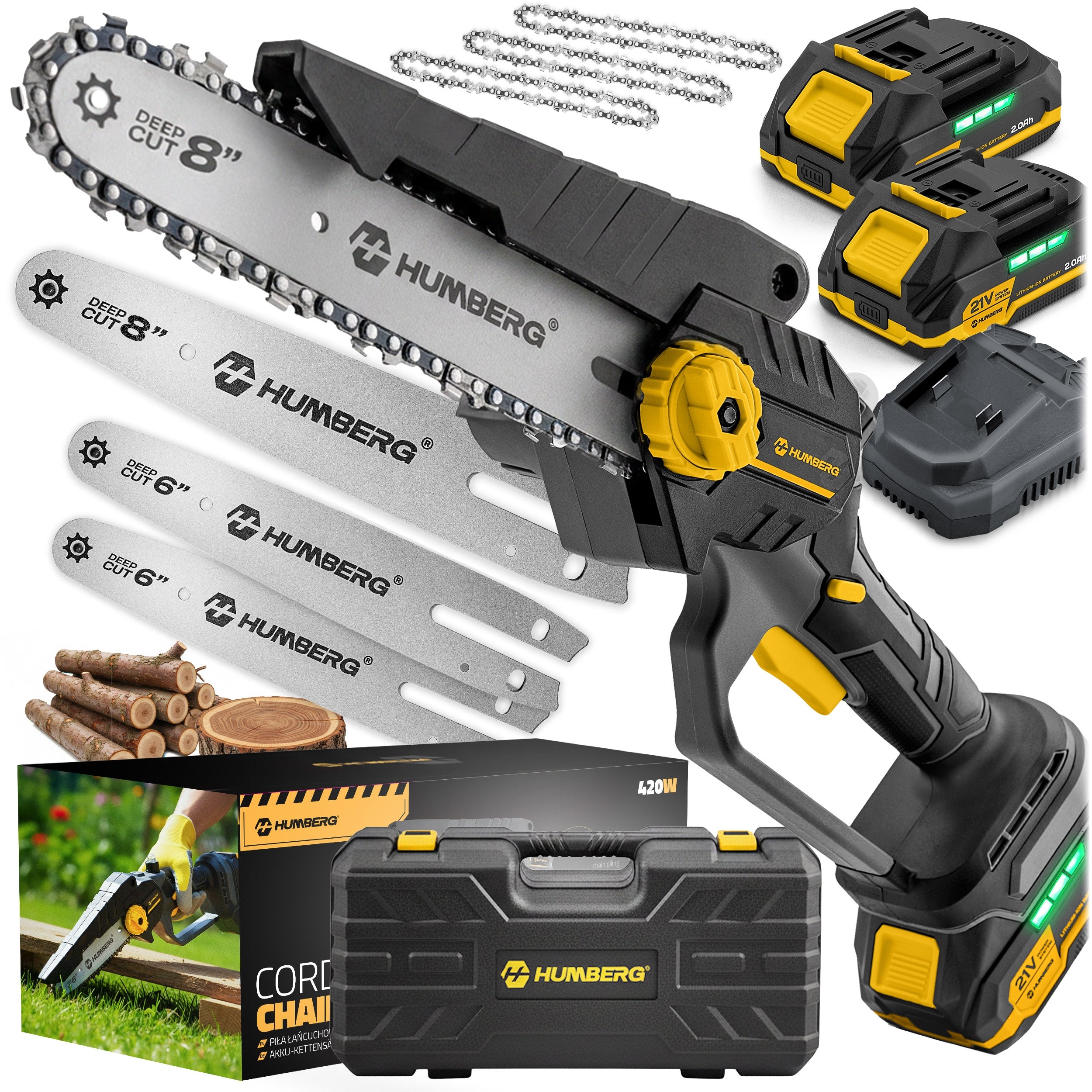 CHAINSAW Cordless Branch Saw 8" 6'' BRUSHLESS 2xAKU