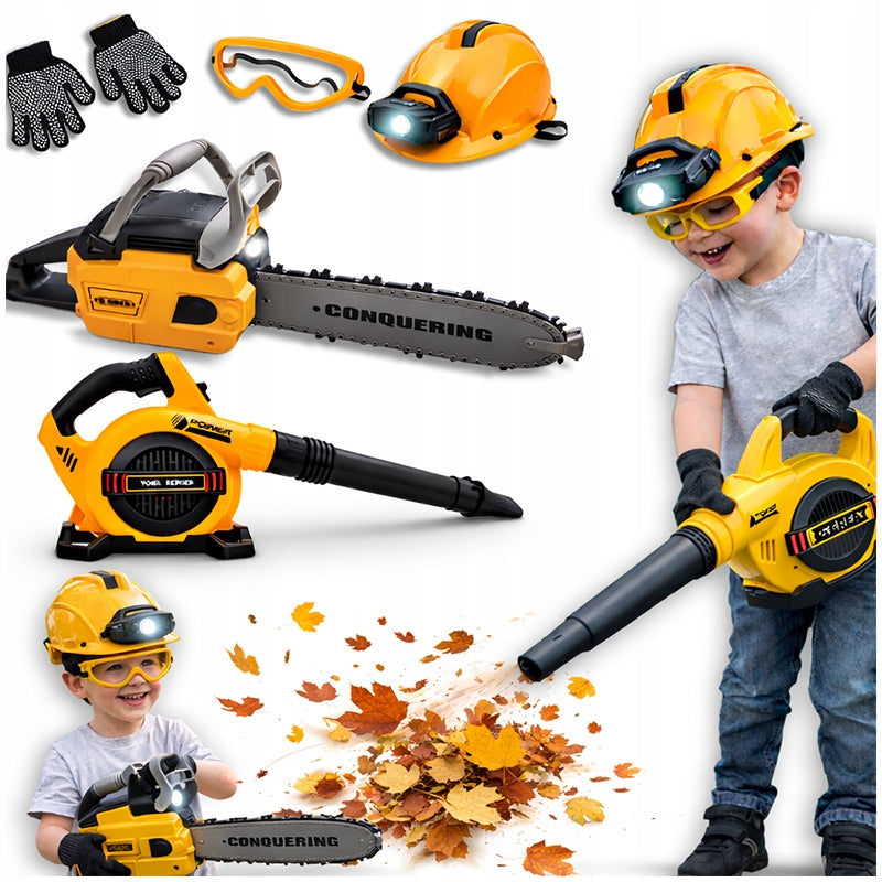 CHAINSAW DIESEL LEAF BLOWER TOY FOR CHILDREN LED HELMET