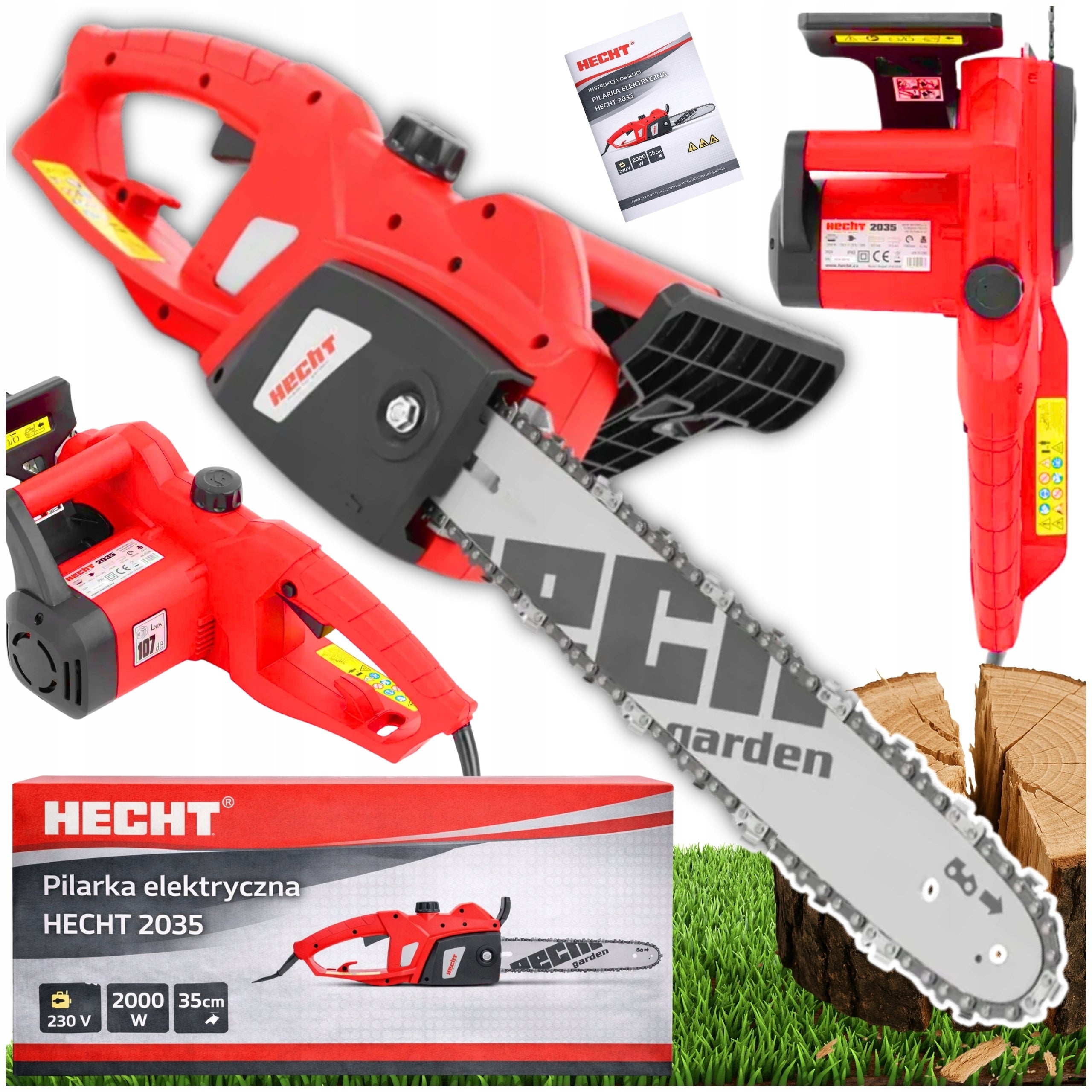 CHAINSAW ELECTRIC SAW FOR CUTTING WOOD HECHT 2035 2000W 35CM