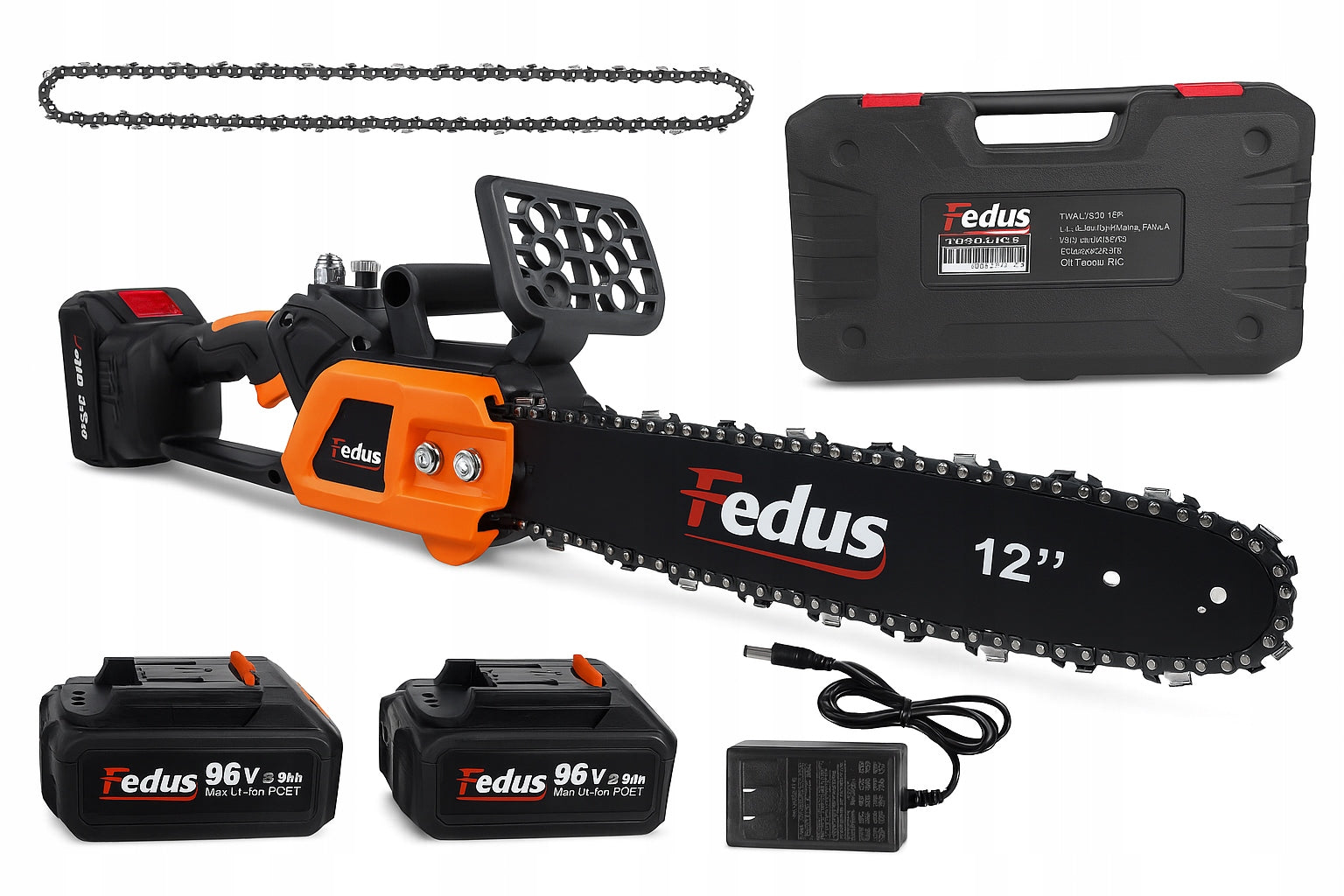 CHAINSAW FEDUS CORDLESS BRUSHLESS 12 inches 2xACCUMULATORS