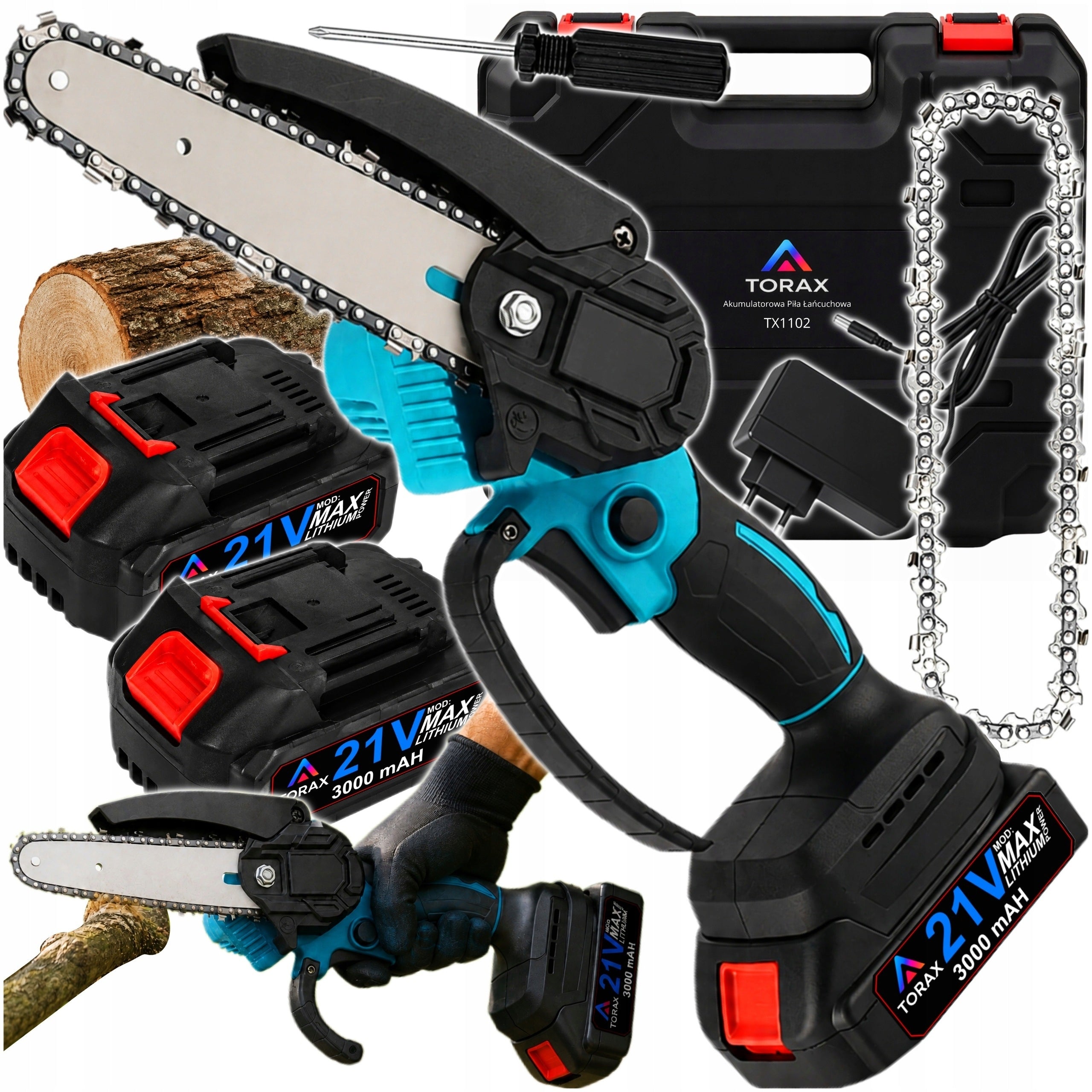 CHAINSAW FOR GARDEN BRANCH CORDLESS SAW 6" 2xAKU ELECTRIC