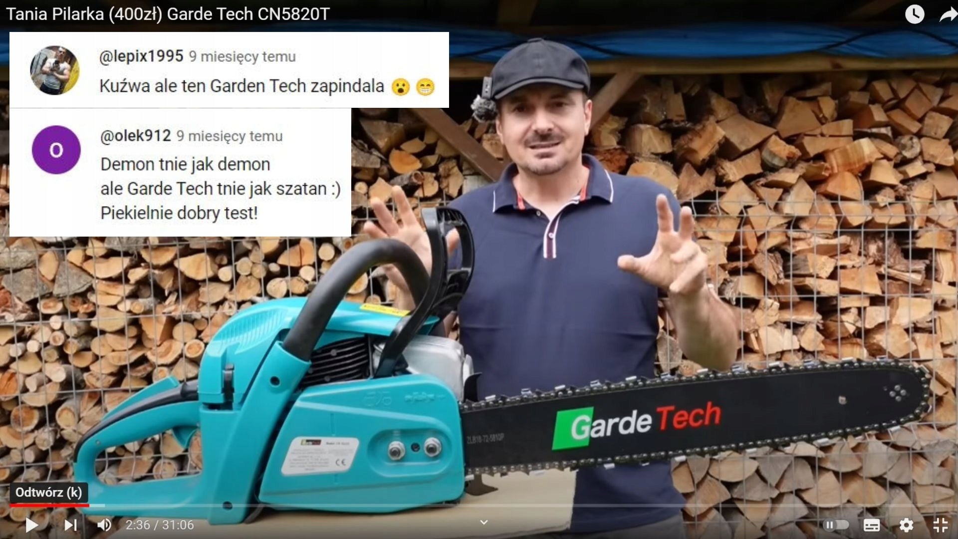 CHAINSAW GARDETECH CN-5820T 3,3KM CHAINSAW Power supply combustion