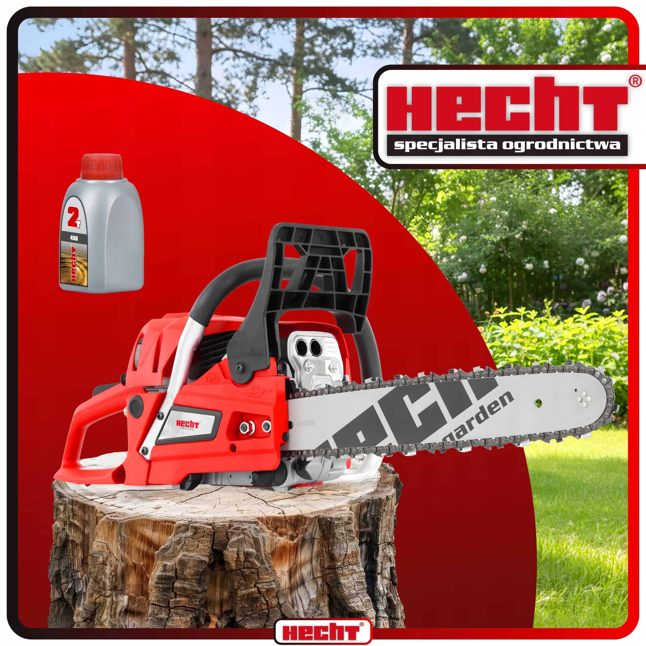 CHAINSAW HECHT 95221 POWER 2,6 HP OIL + CHAIN x2 Packaging status original