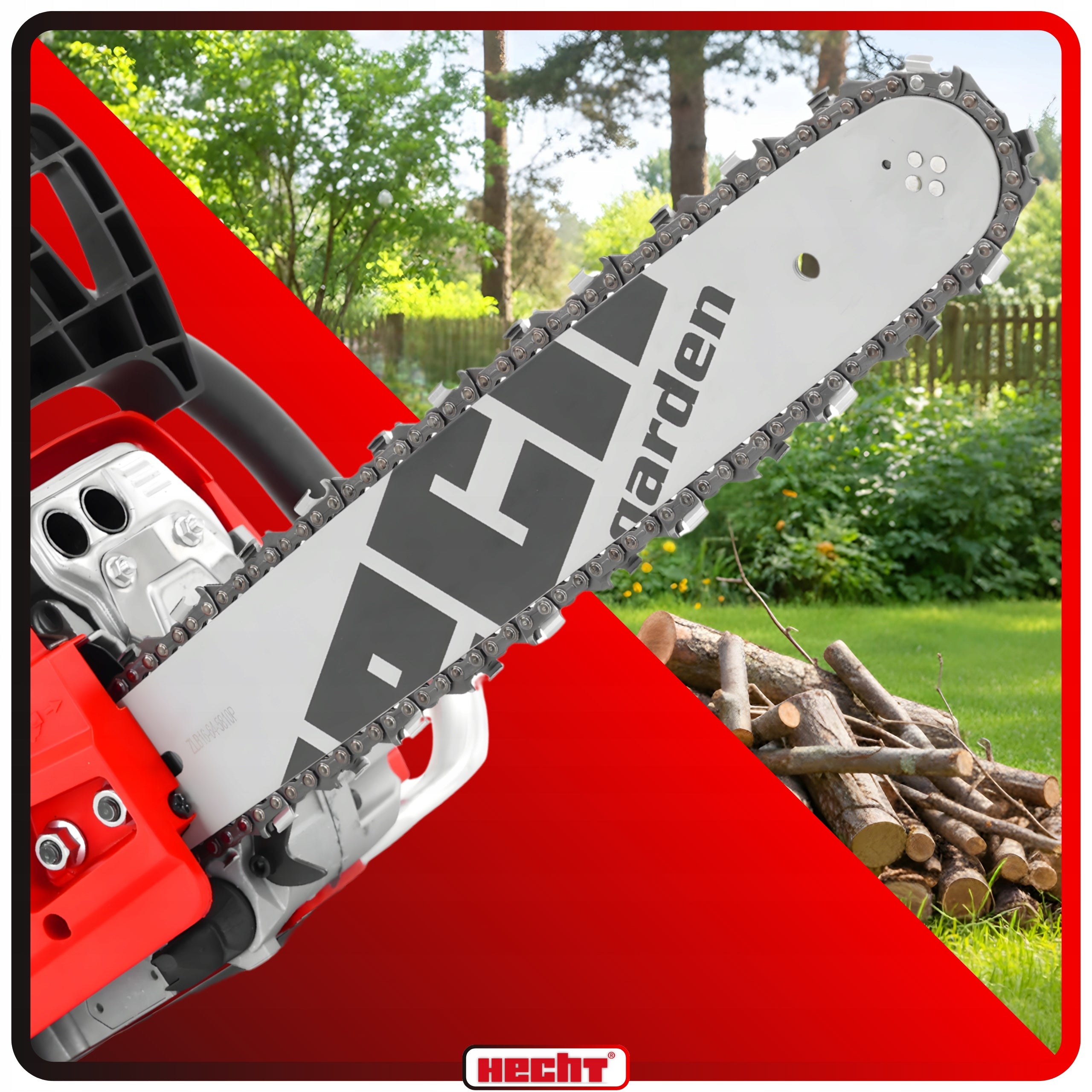 CHAINSAW HECHT 95221 POWER 2,6 HP OIL + CHAIN x2 Power supply combustion