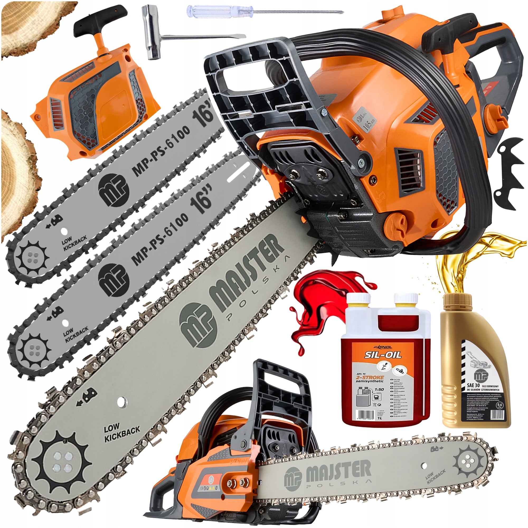 CHAINSAW MP-PS-6100 5,7km 58cm3 2x chains/wire/oil Strong