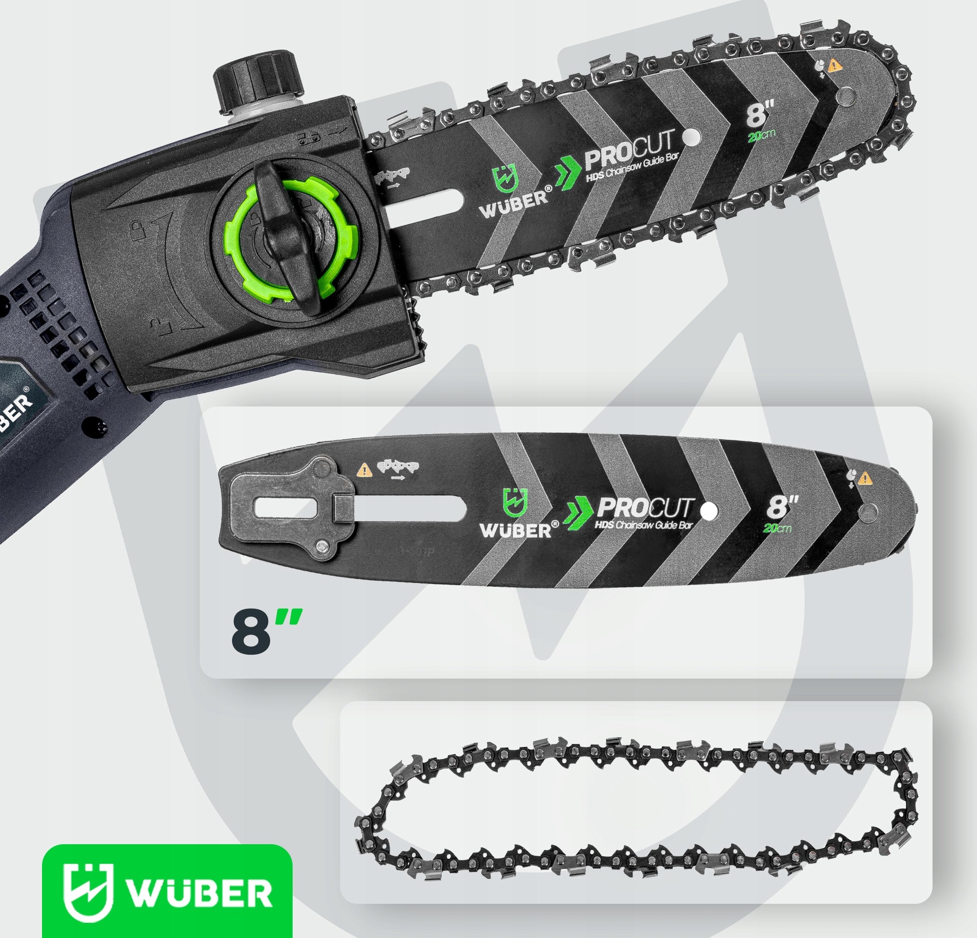 CHAINSAW ON TELESCOPIC BOOM ELECTRIC SAW STRONG WUBER Guide manufacturer Wuber