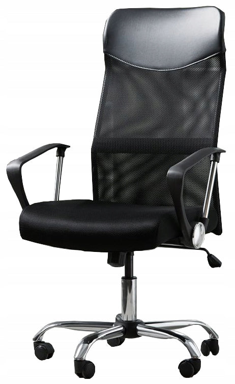 CHAIR BLACK CHAIR CHROME SWIVEL MICRO MESH