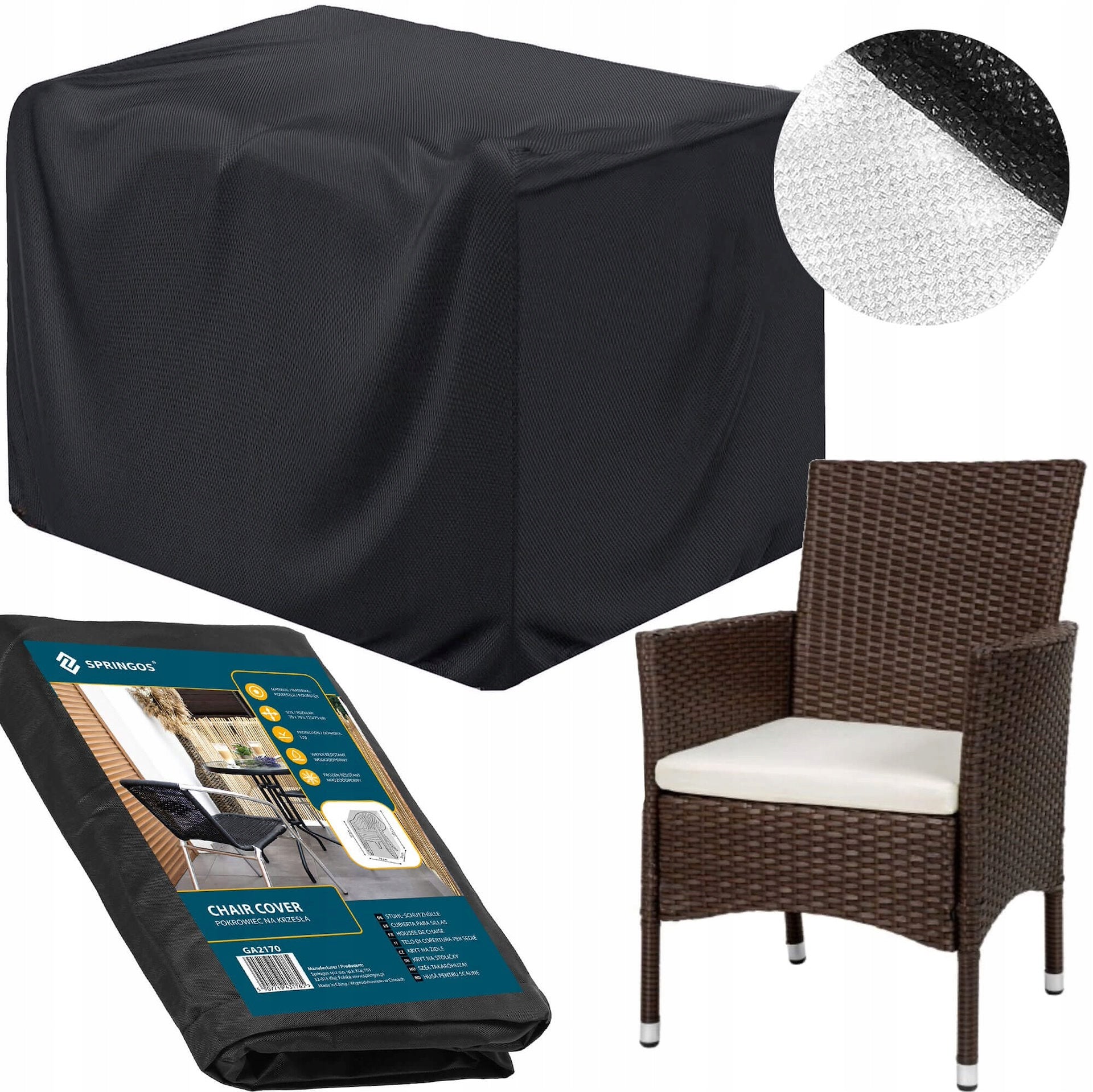 CHAIR COVER GARDEN CHAIR WATERPROOF GARDEN TARPAULIN COVER Packaging status original