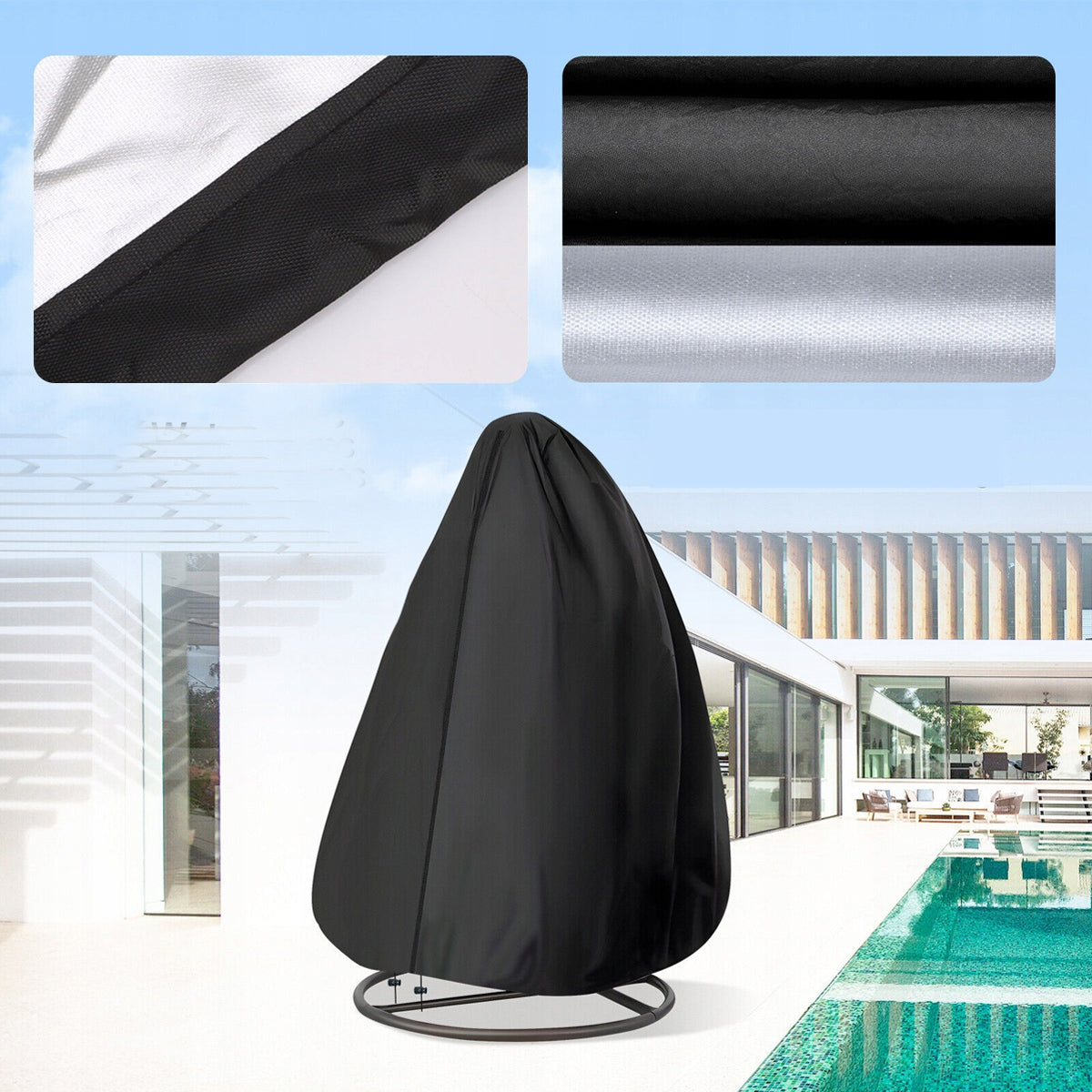 CHAIR COVER HANGING GARDEN SWING COCOON PROTECTION WATERPROOF UV Product height 230 cm