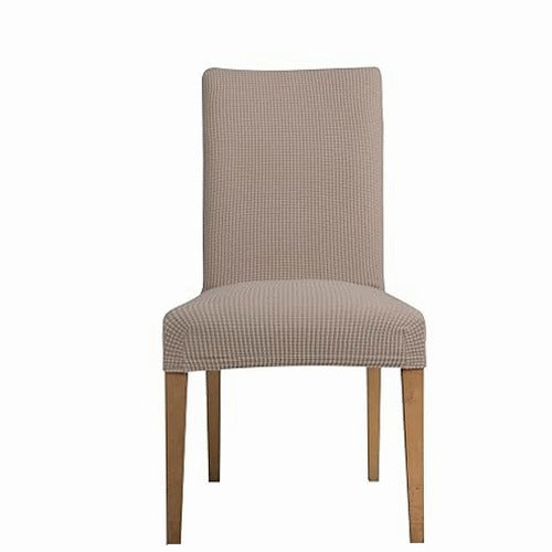 CHAIR COVERS ELASTIC JACQUARD SAND WEDDING BANQUET 4 PCS