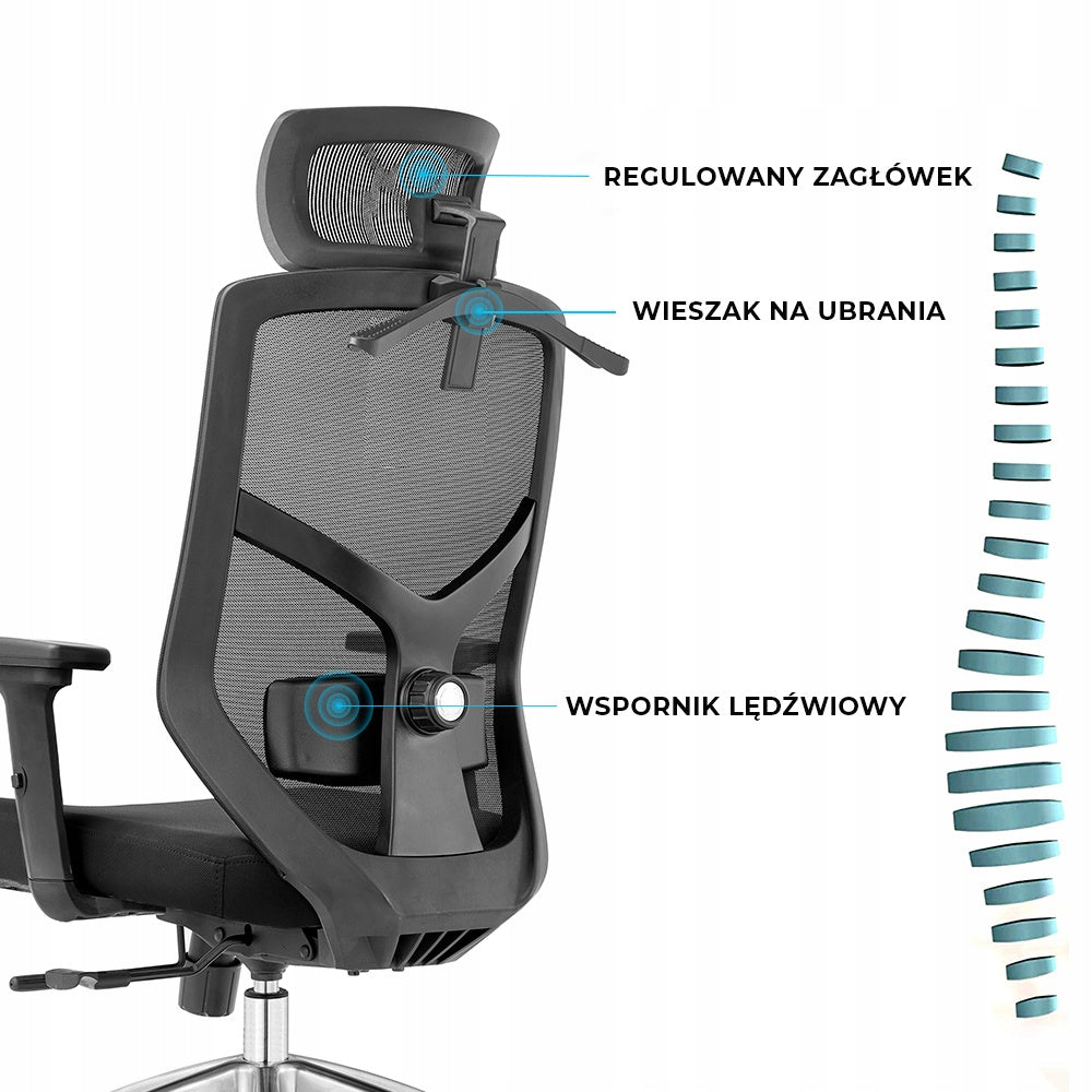 CHAIR ERGONOMIC OFFICE CHAIR ANGEL ROSA UP TO 150kg BLACK EAN (GTIN) 5905323247581