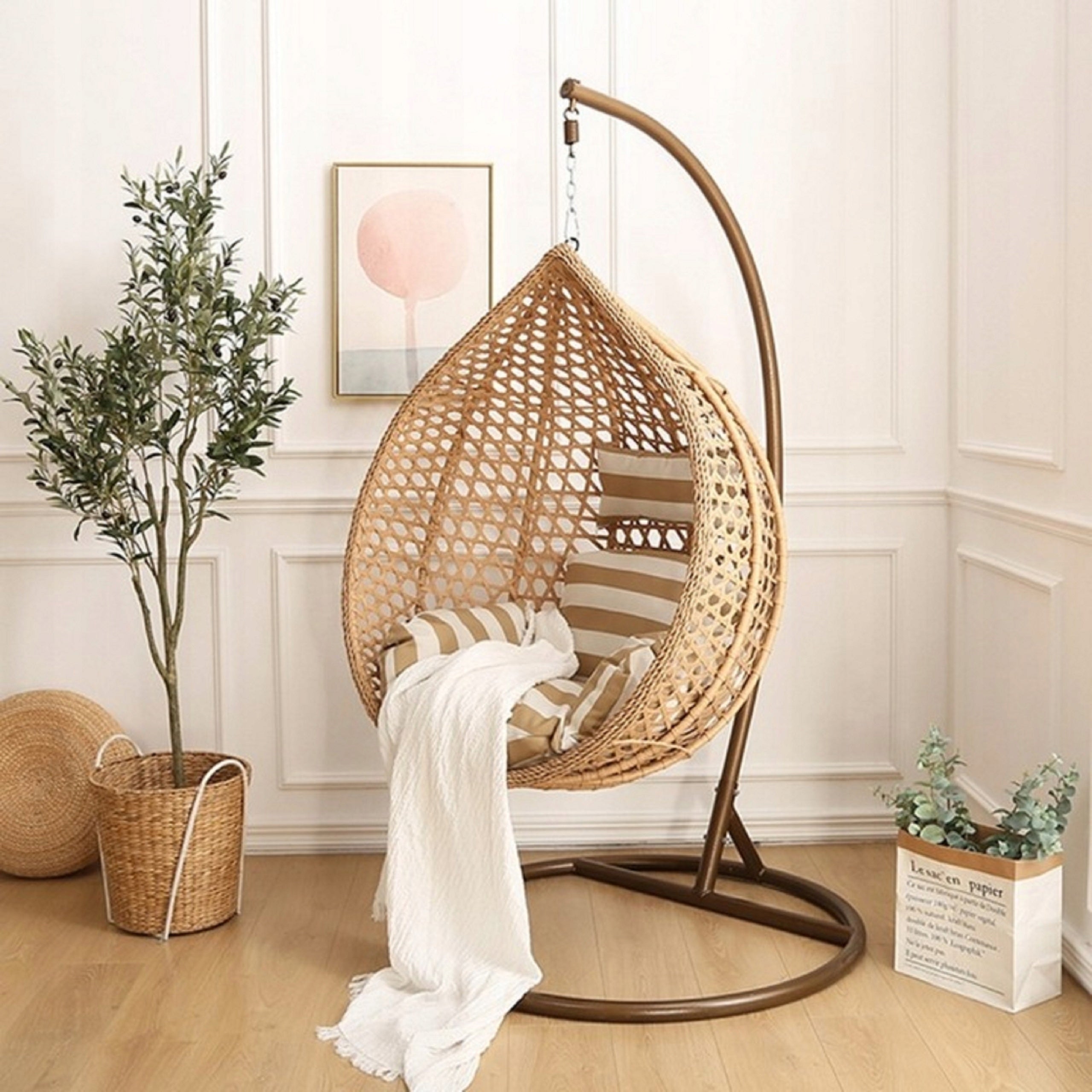 CHAIR HANGING GARDEN BASKET EGG ROCKING COCOON PREMIUM BOHO + PILLOWS Manufacturer code 5907068246768