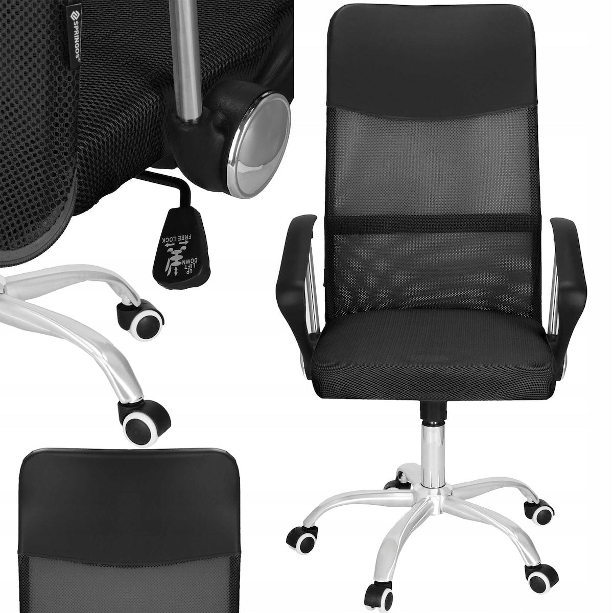 CHAIR OFFICE CHAIR SWIVEL ADJUSTABLE GAMING MICROGRID BLACK Manufacturer code ASL-16