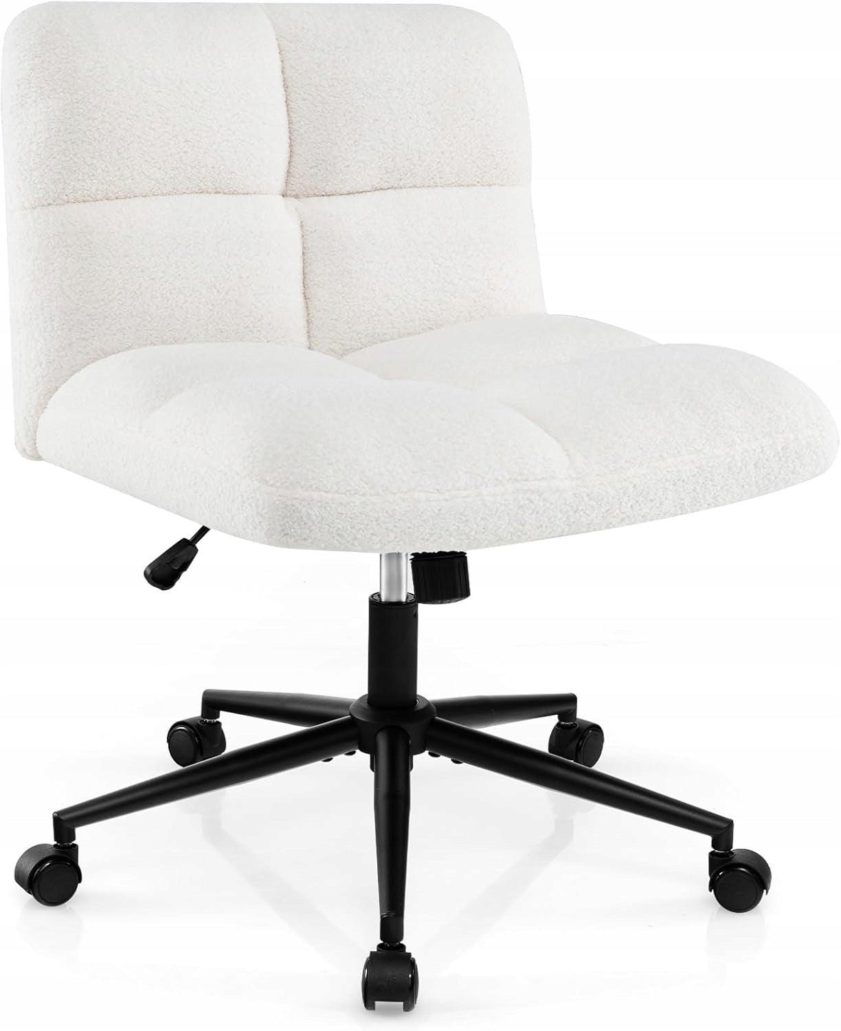 CHAIR OFFICE CHAIR WITHOUT ARMRESTS ON WHEELS VELVET BEIGE