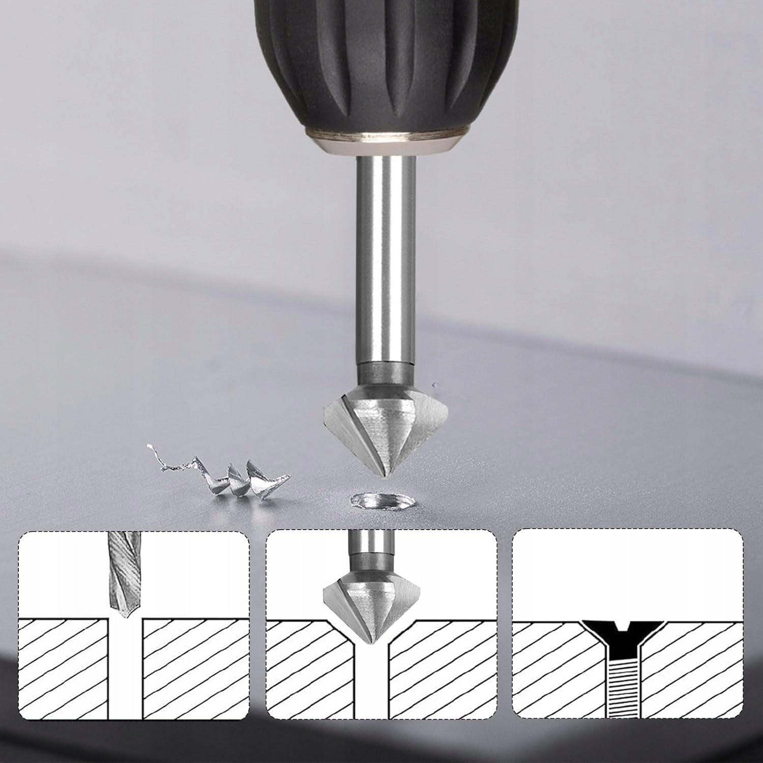 CHAMFERER COUNTERSINK FOR METAL DRILL CUTTERS SET OF 6PCS Manufacturer code 5904183606354