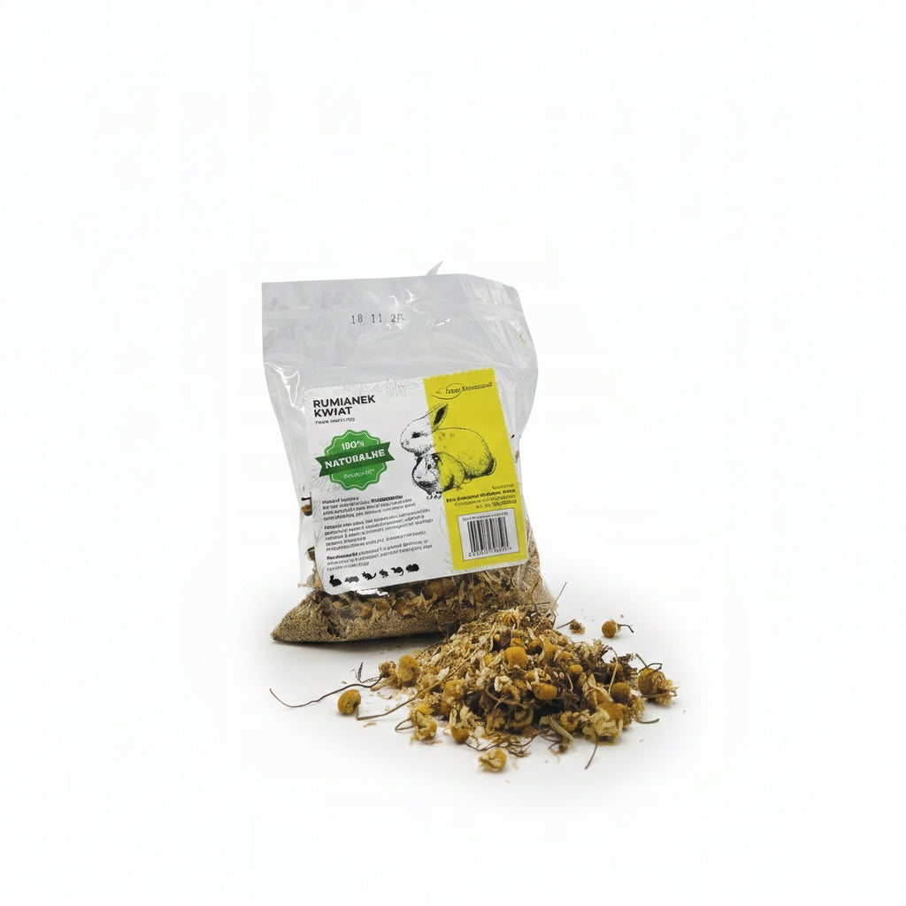 CHAMOMILE FLOWER NATURAL HERBS FOR RABBIT RODENTS DELICACY 50G Manufacturer code KWIAT RUMIANKU 50 G