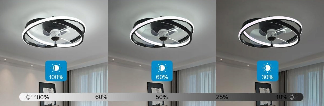 CHANDELIER CEILING FAN LAMP RING 50 CM PLAFOND WINDMILL 38 W Black Brand no brand